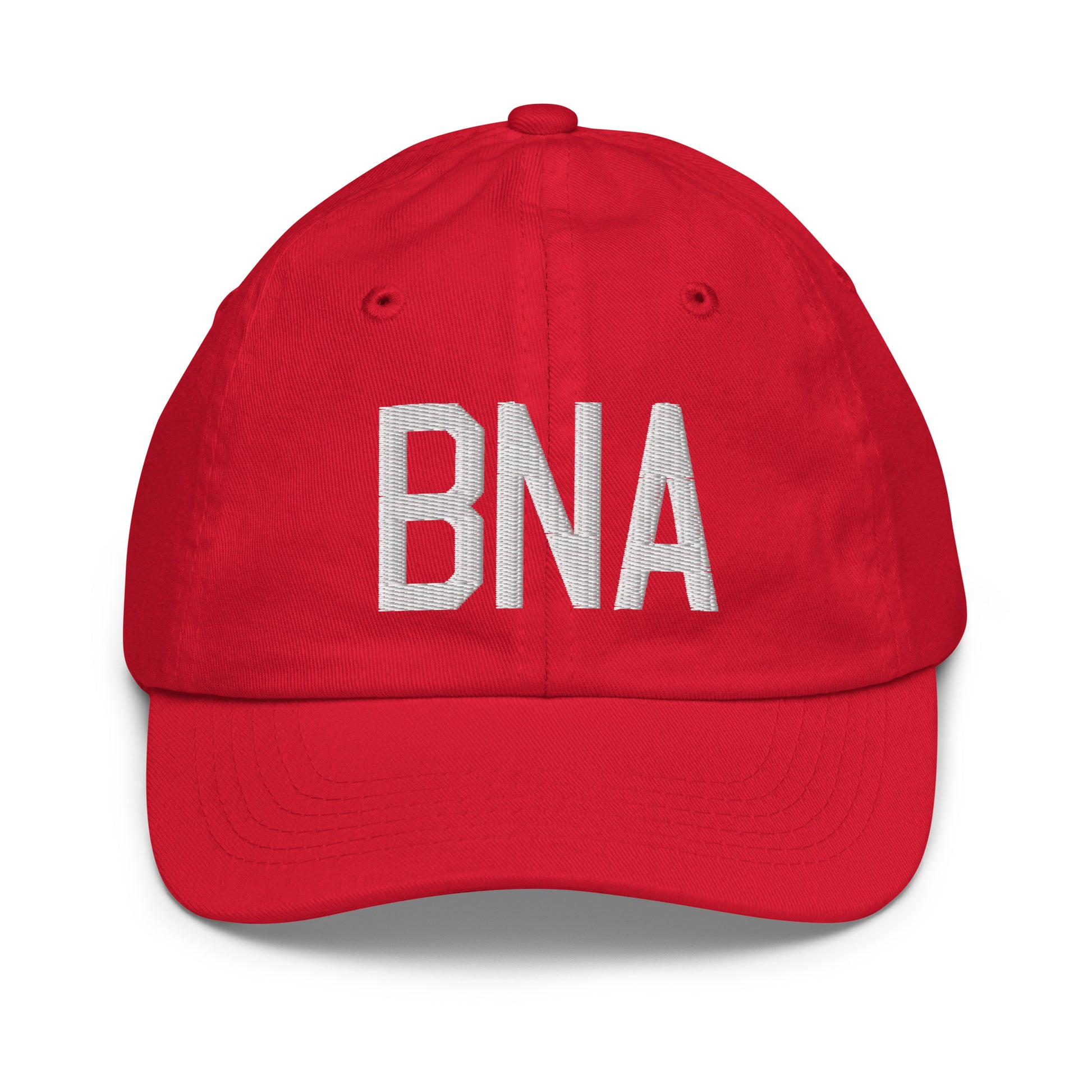 Airport Code Kid's Baseball Cap - White • BNA Nashville • YHM Designs - Image 17