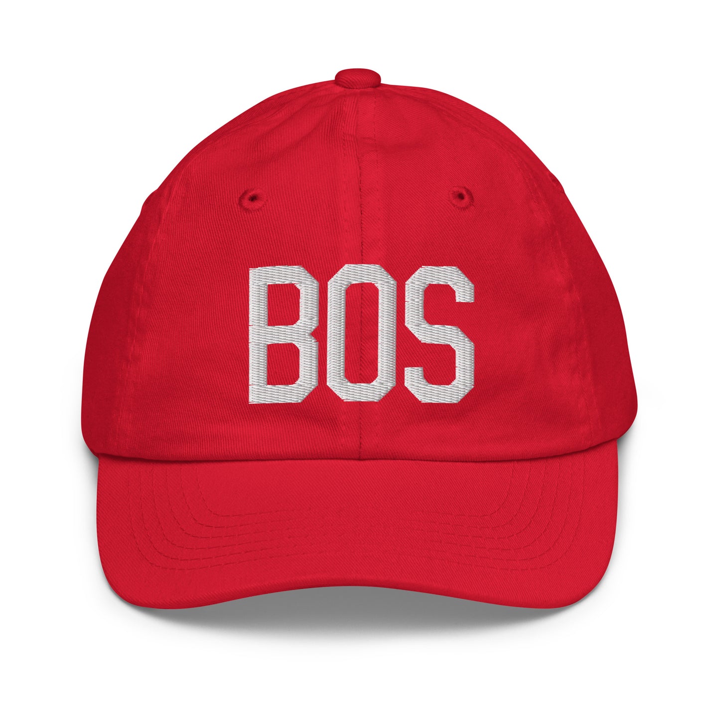 Airport Code Kid's Baseball Cap - White • BOS Boston • YHM Designs - Image 17
