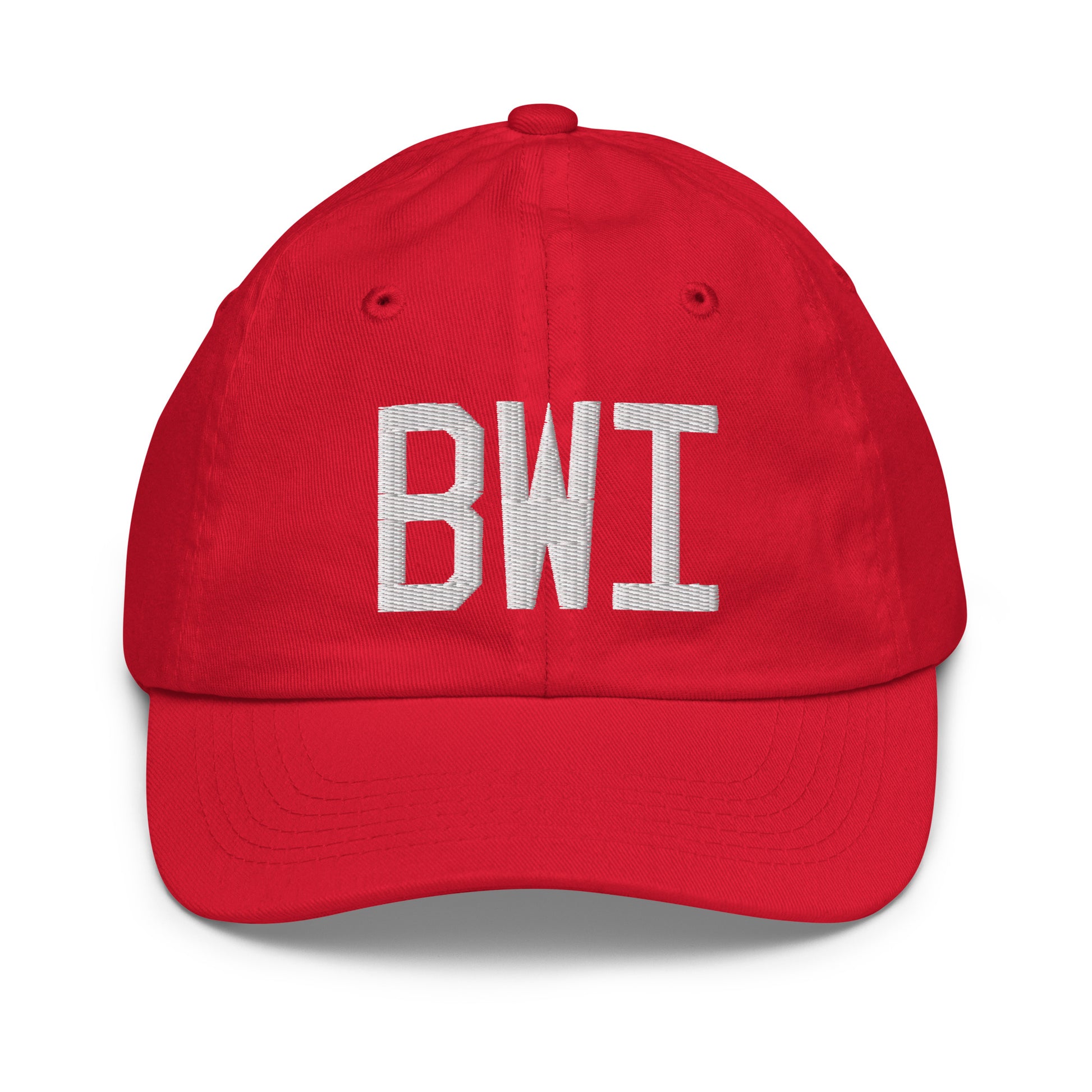 Airport Code Kid's Baseball Cap - White • BWI Baltimore • YHM Designs - Image 17