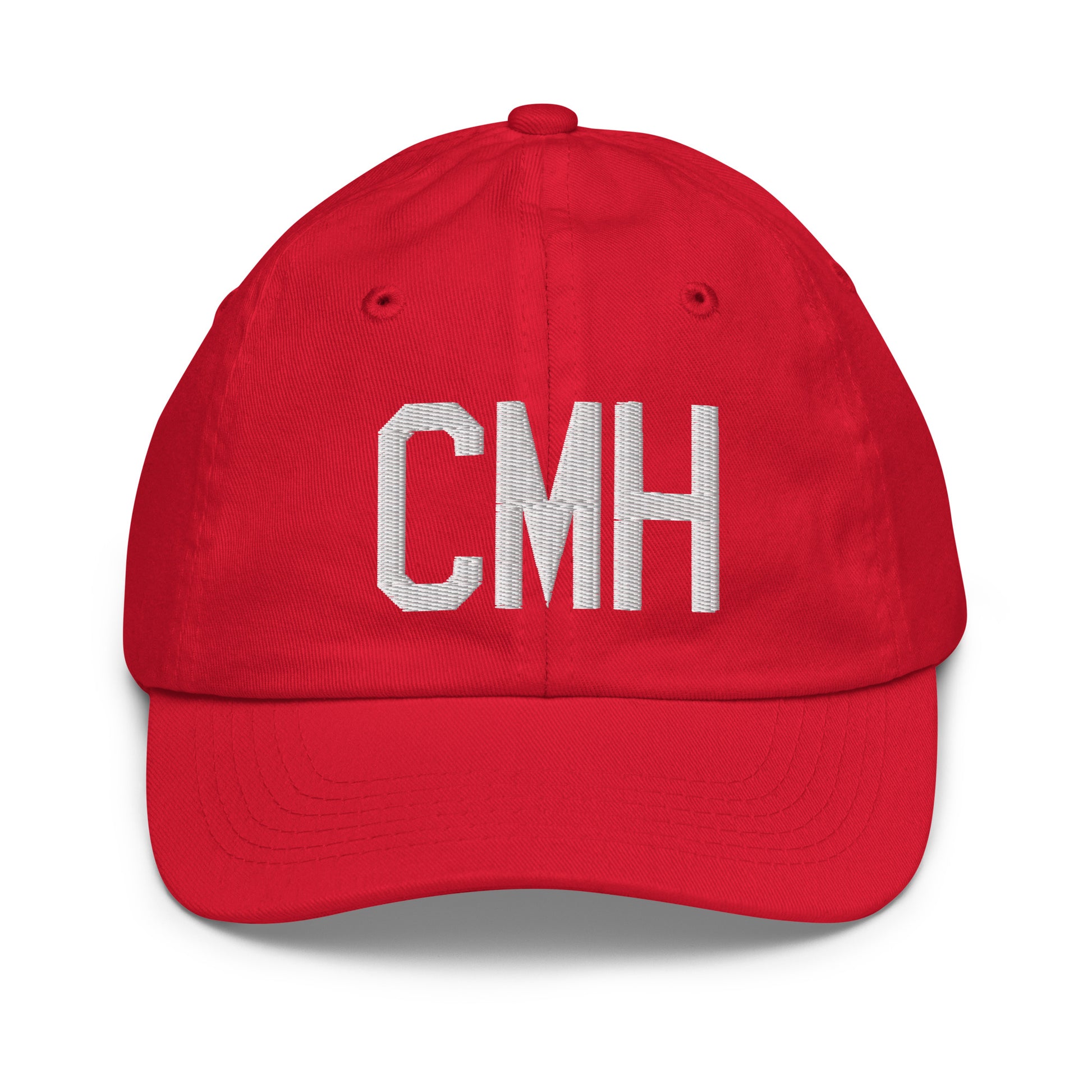 Airport Code Kid's Baseball Cap - White • CMH Columbus • YHM Designs - Image 17