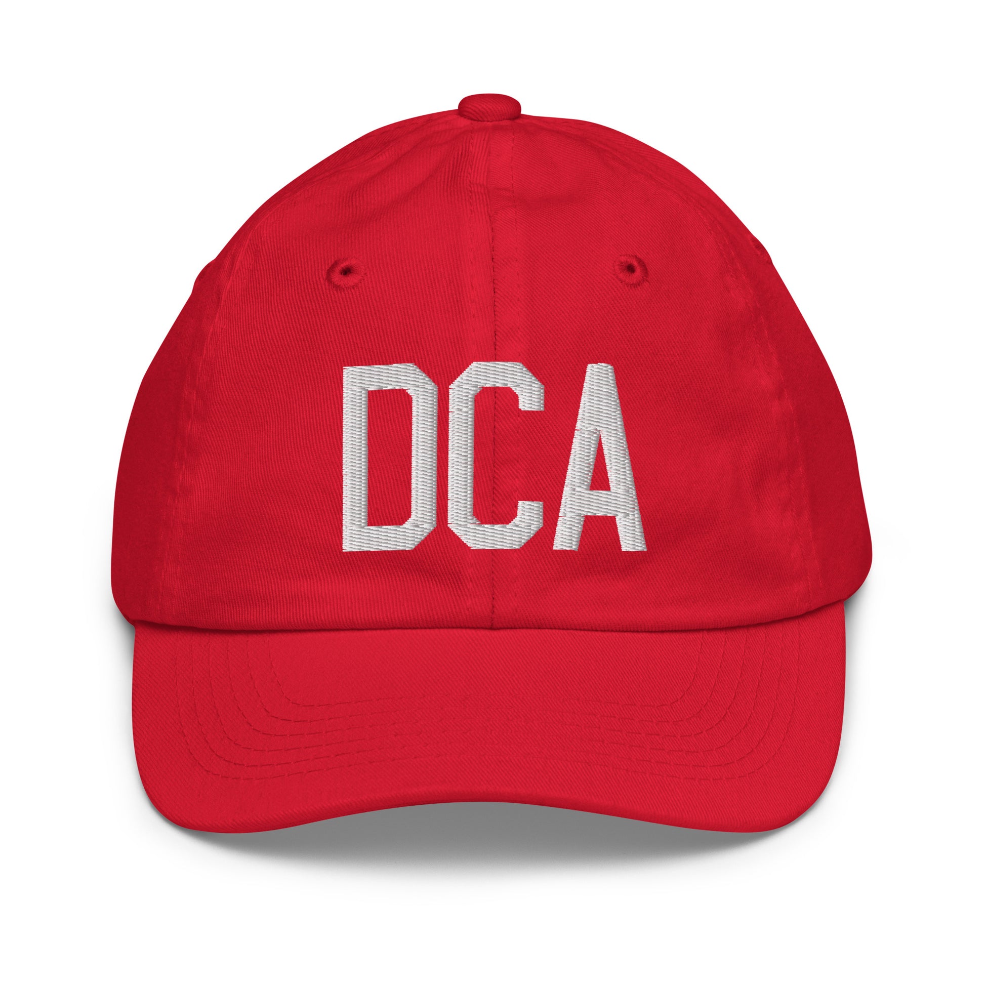 Airport Code Kid's Baseball Cap - White • DCA Washington • YHM Designs - Image 17