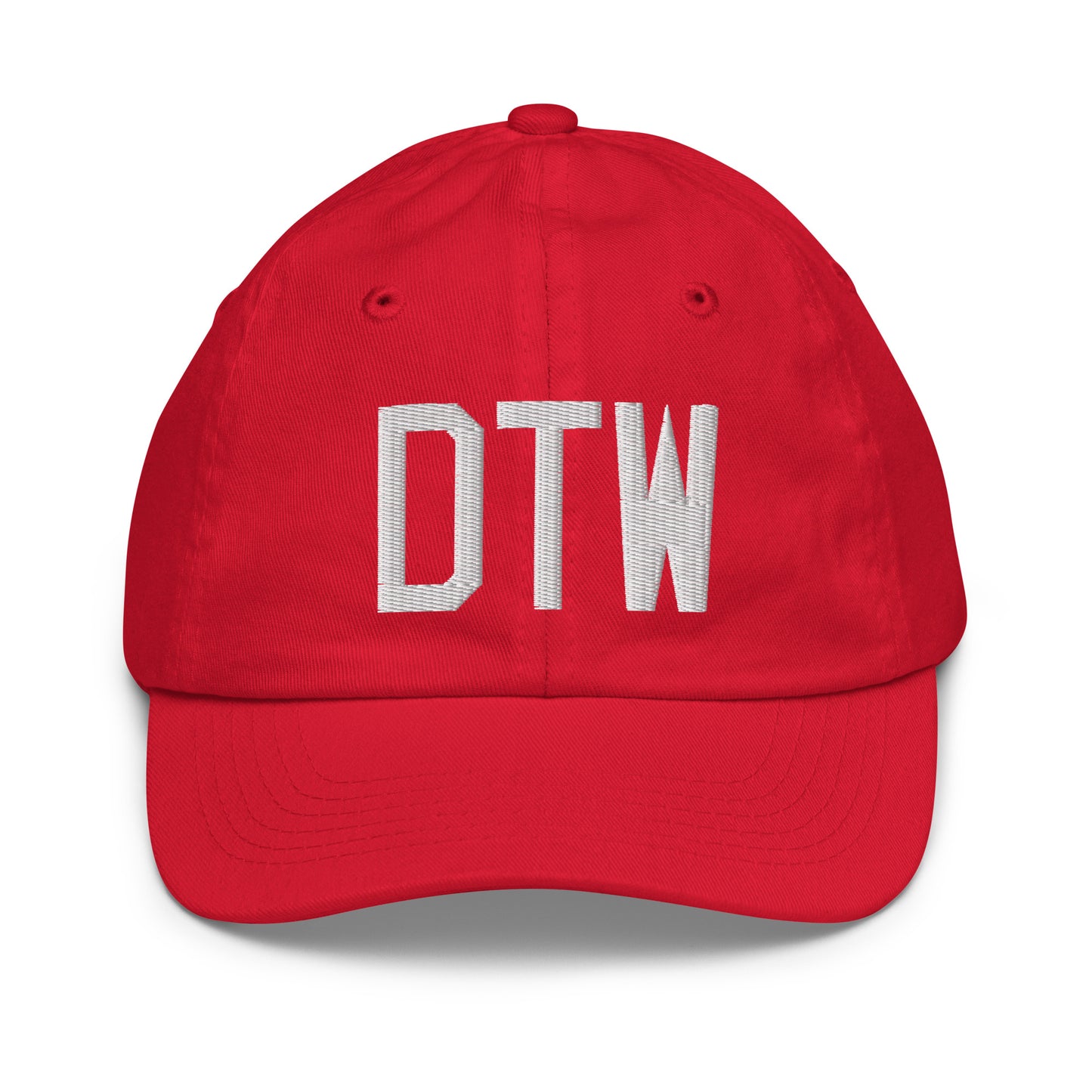 Airport Code Kid's Baseball Cap - White • DTW Detroit • YHM Designs - Image 17