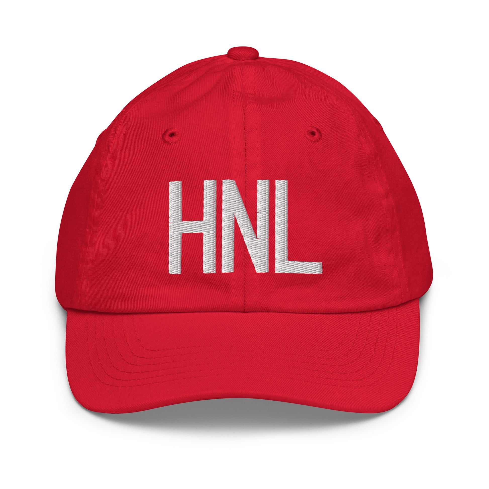 Airport Code Kid's Baseball Cap - White • HNL Honolulu • YHM Designs - Image 17