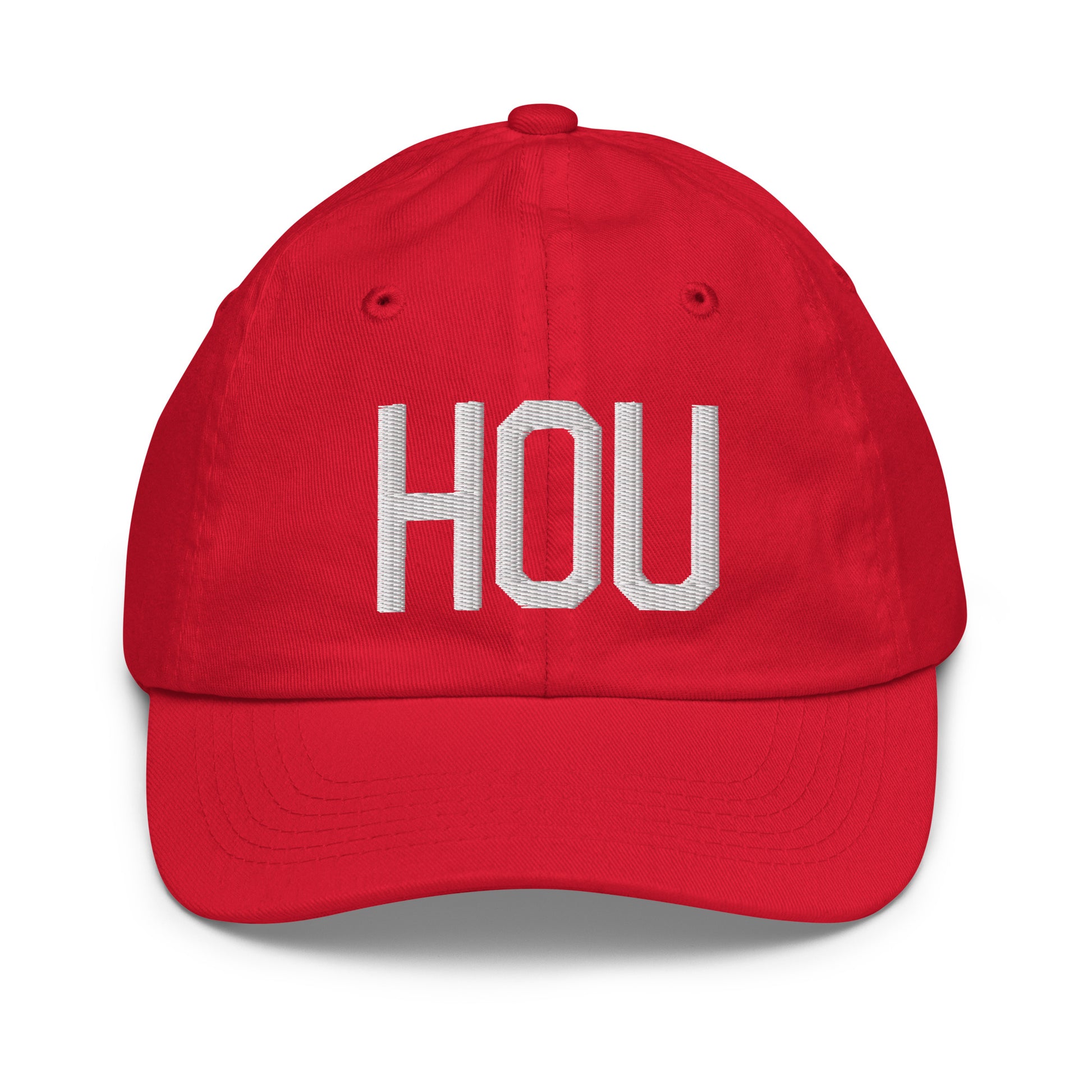 Airport Code Kid's Baseball Cap - White • HOU Houston • YHM Designs - Image 17