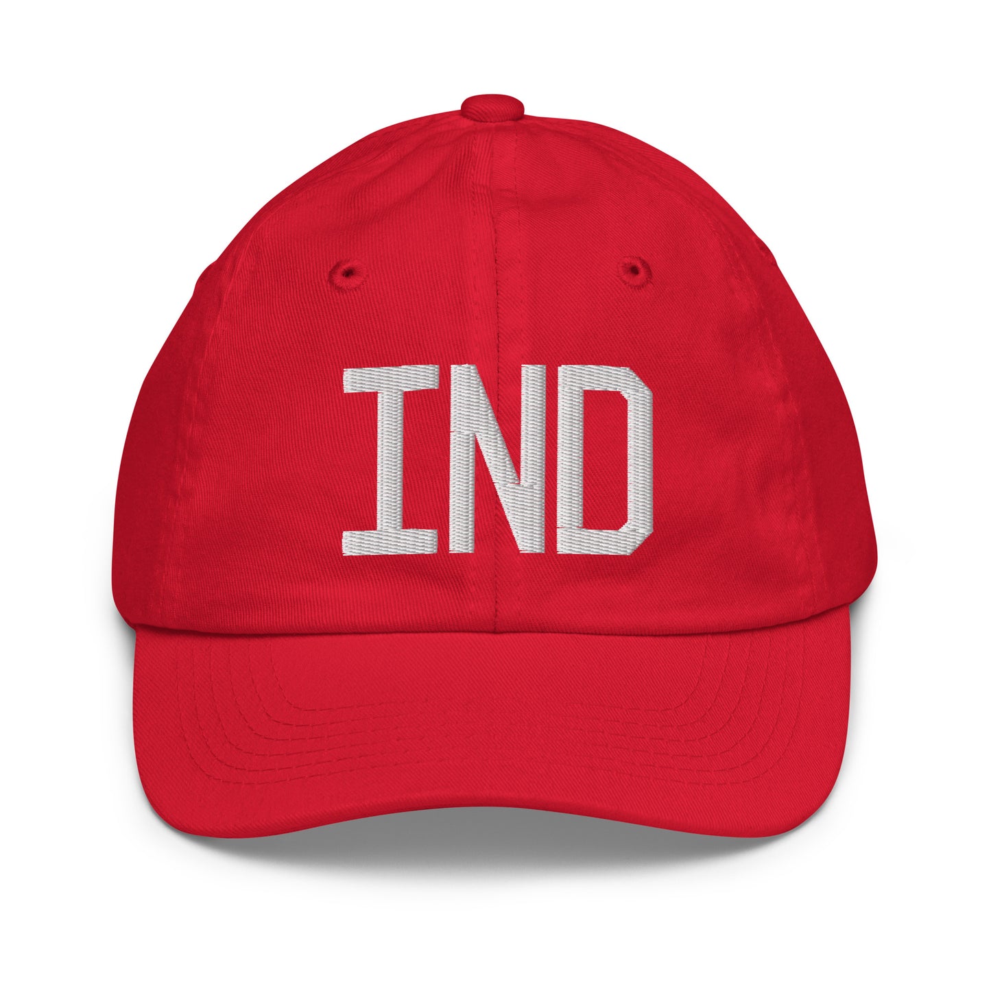 Airport Code Kid's Baseball Cap - White • IND Indianapolis • YHM Designs - Image 17