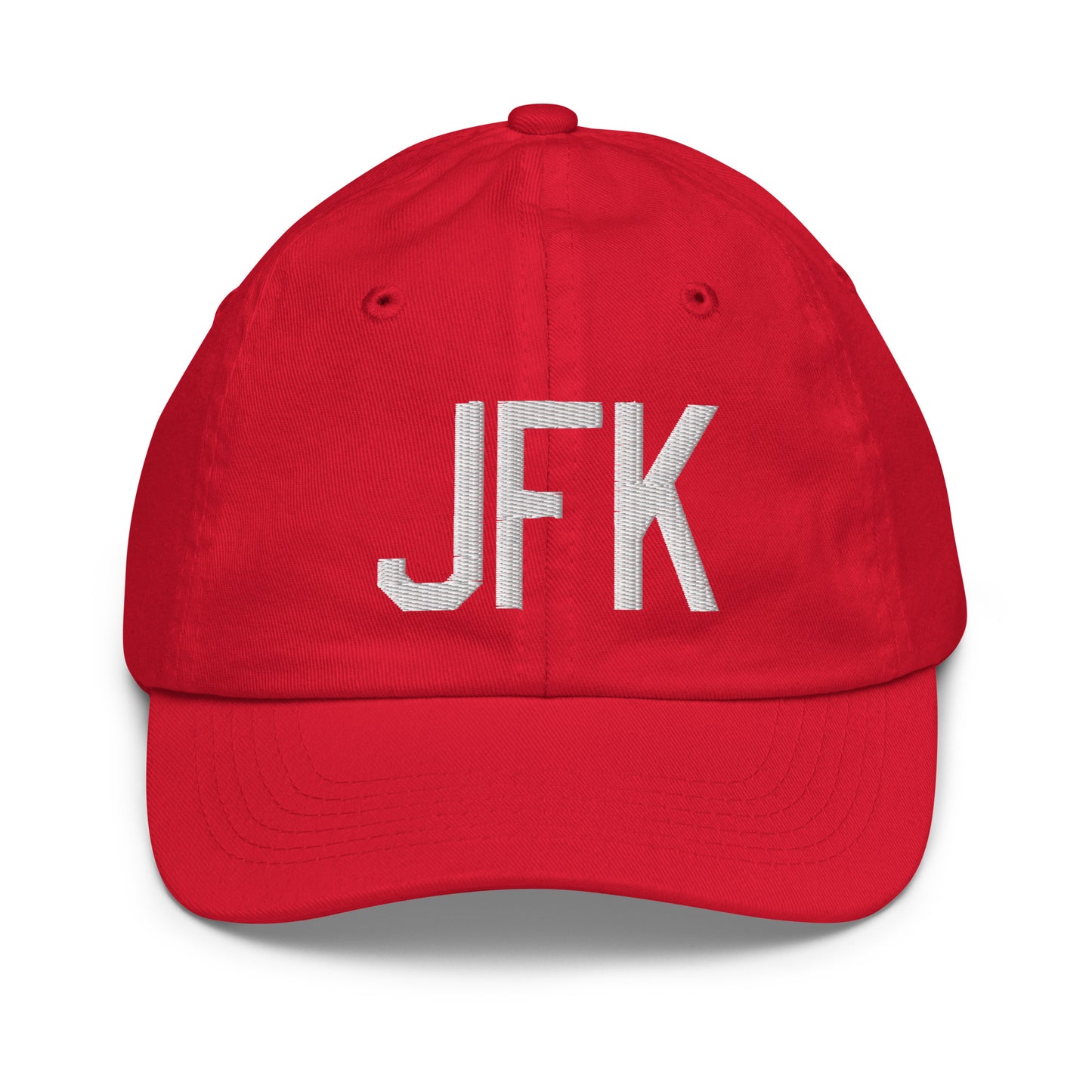 Airport Code Kid's Baseball Cap - White • JFK New York • YHM Designs - Image 17