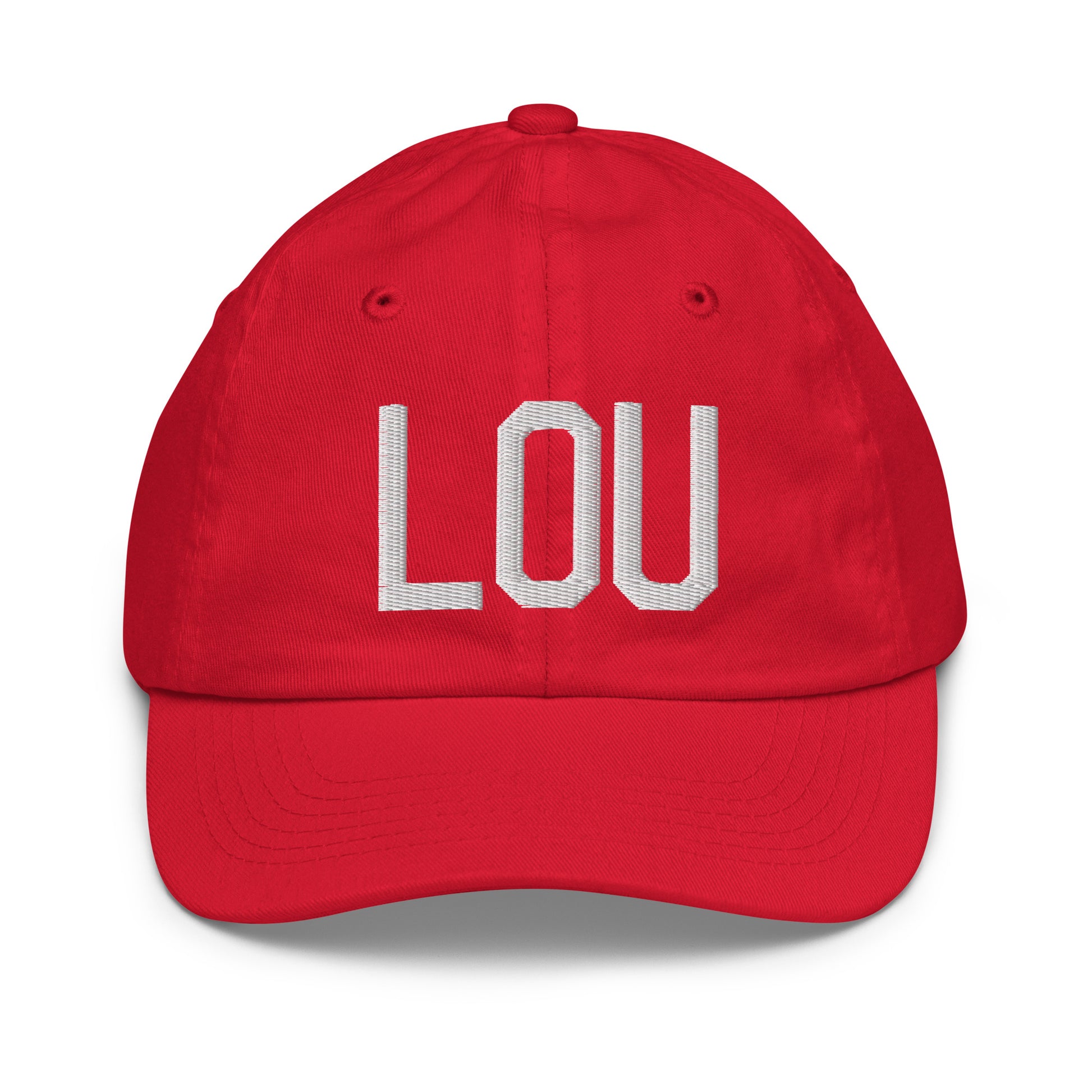 Airport Code Kid's Baseball Cap - White • LOU Louisville • YHM Designs - Image 17