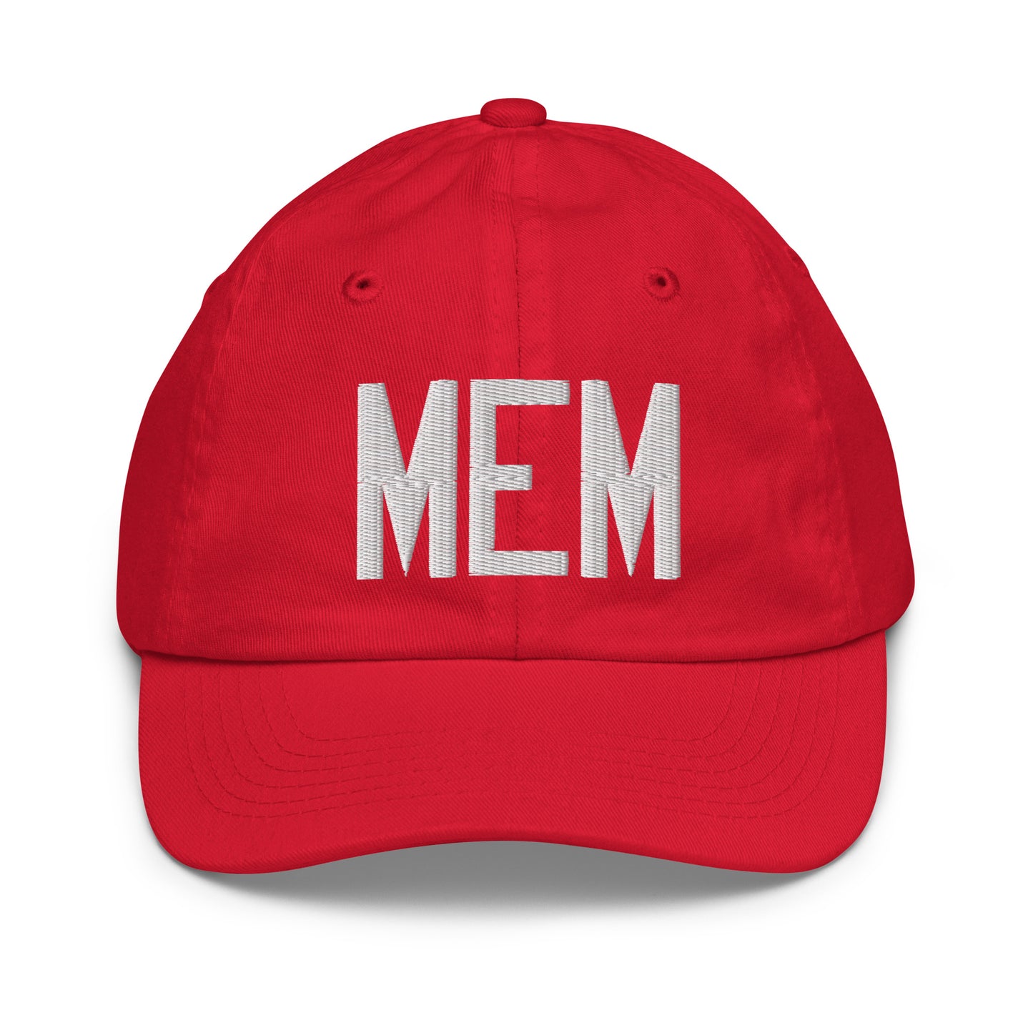 Airport Code Kid's Baseball Cap - White • MEM Memphis • YHM Designs - Image 17
