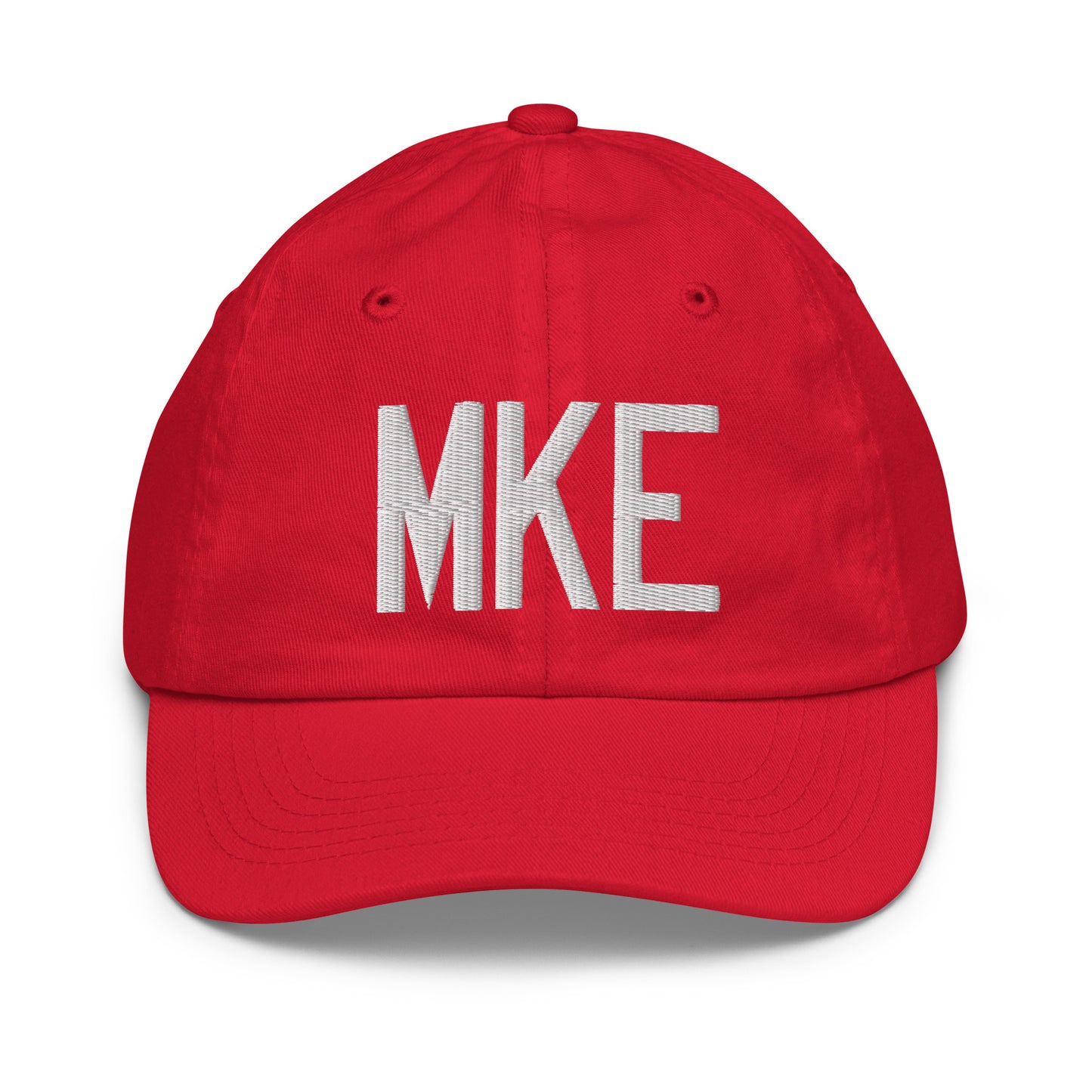 Airport Code Kid's Baseball Cap - White • MKE Milwaukee • YHM Designs - Image 17