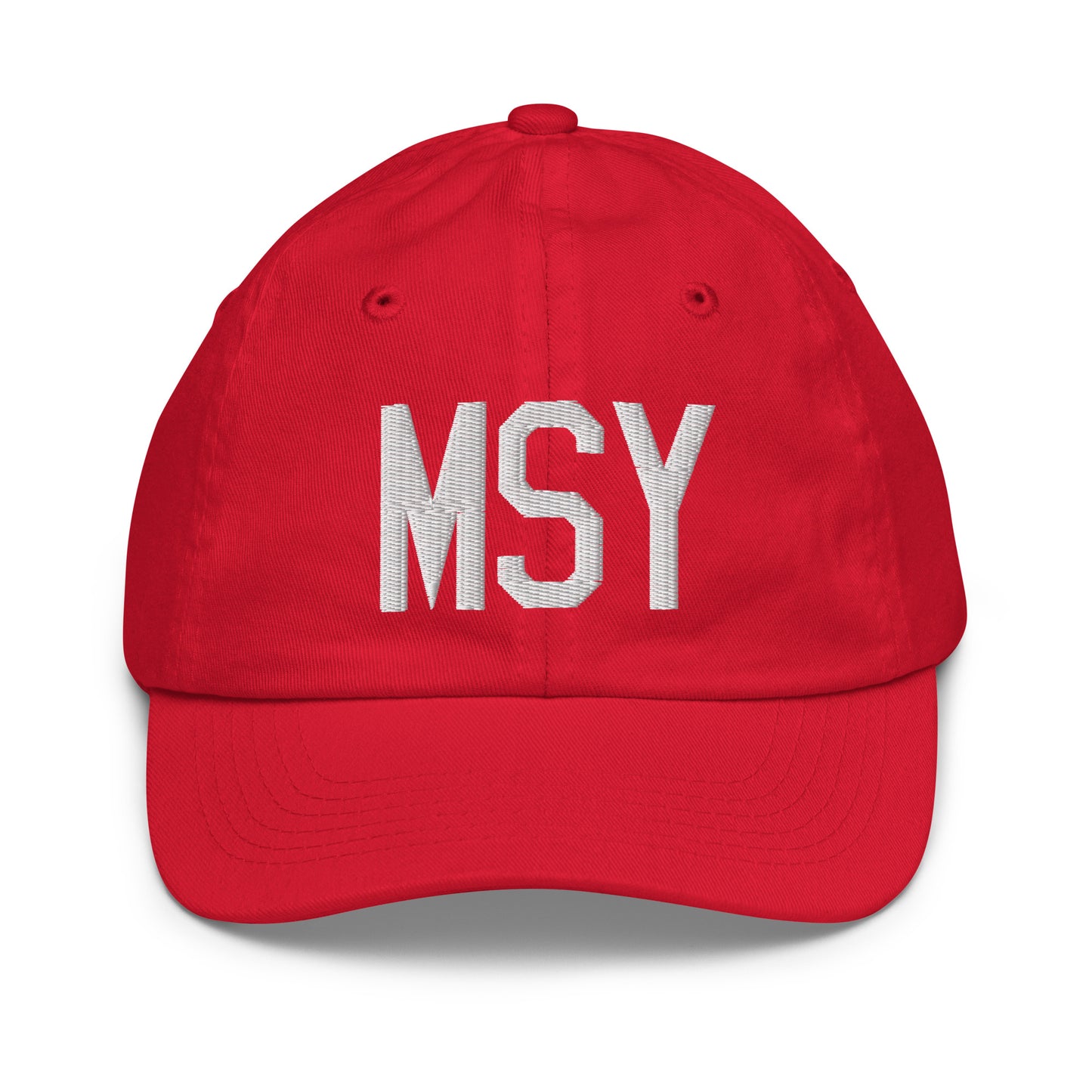 Airport Code Kid's Baseball Cap - White • MSY New Orleans • YHM Designs - Image 17