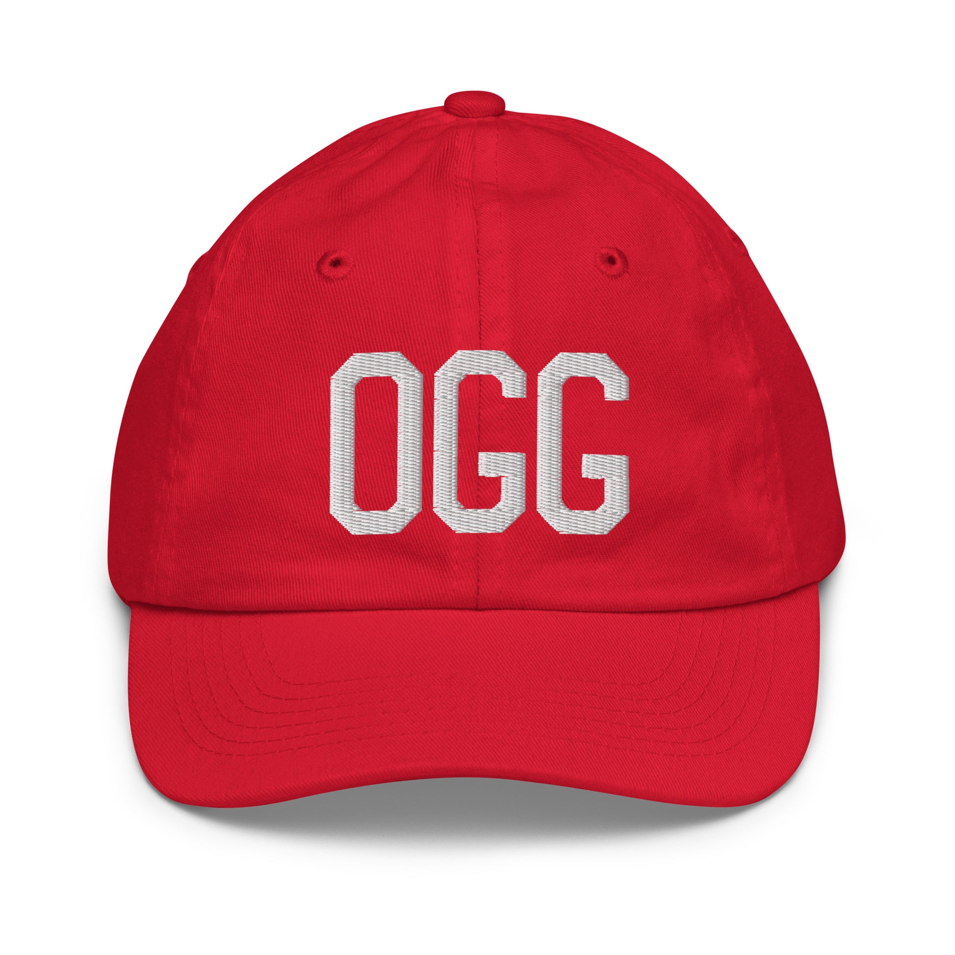 Airport Code Kid's Baseball Cap - White • OGG Maui • YHM Designs - Image 17