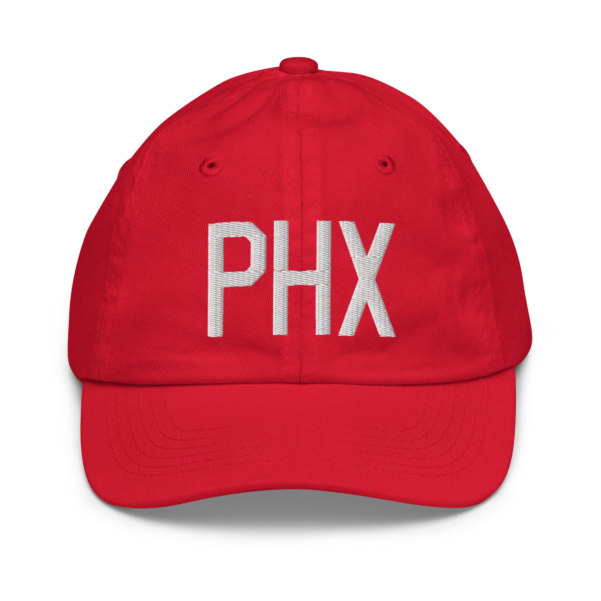 Airport Code Kid's Baseball Cap - White • PHX Phoenix • YHM Designs - Image 17