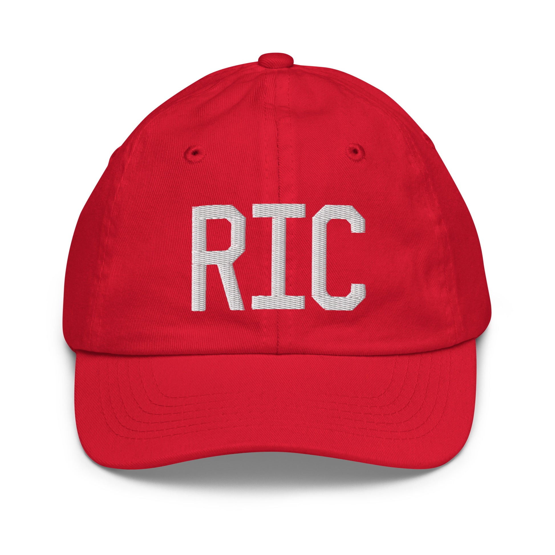 Airport Code Kid's Baseball Cap - White • RIC Richmond • YHM Designs - Image 17