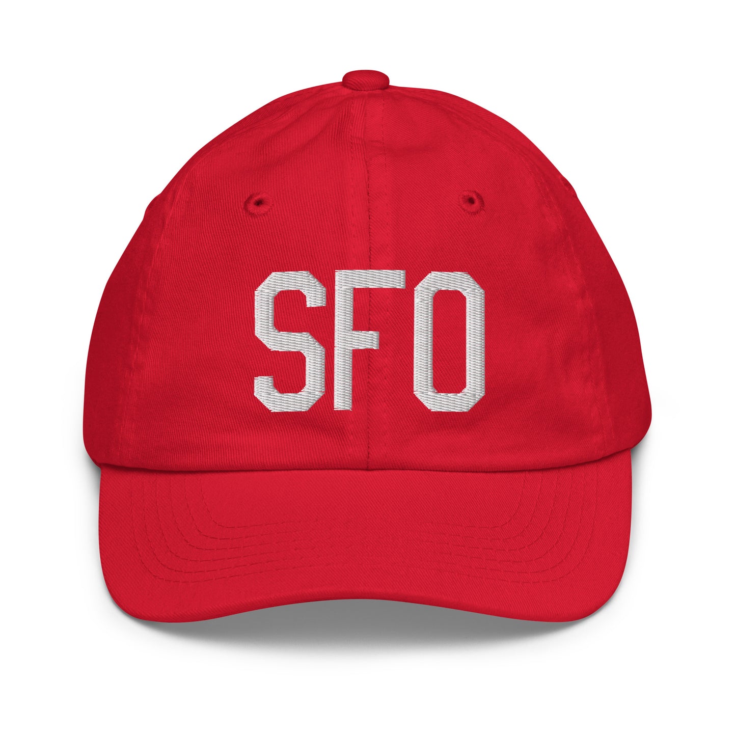 Airport Code Kid's Baseball Cap - White • SFO San Francisco • YHM Designs - Image 17