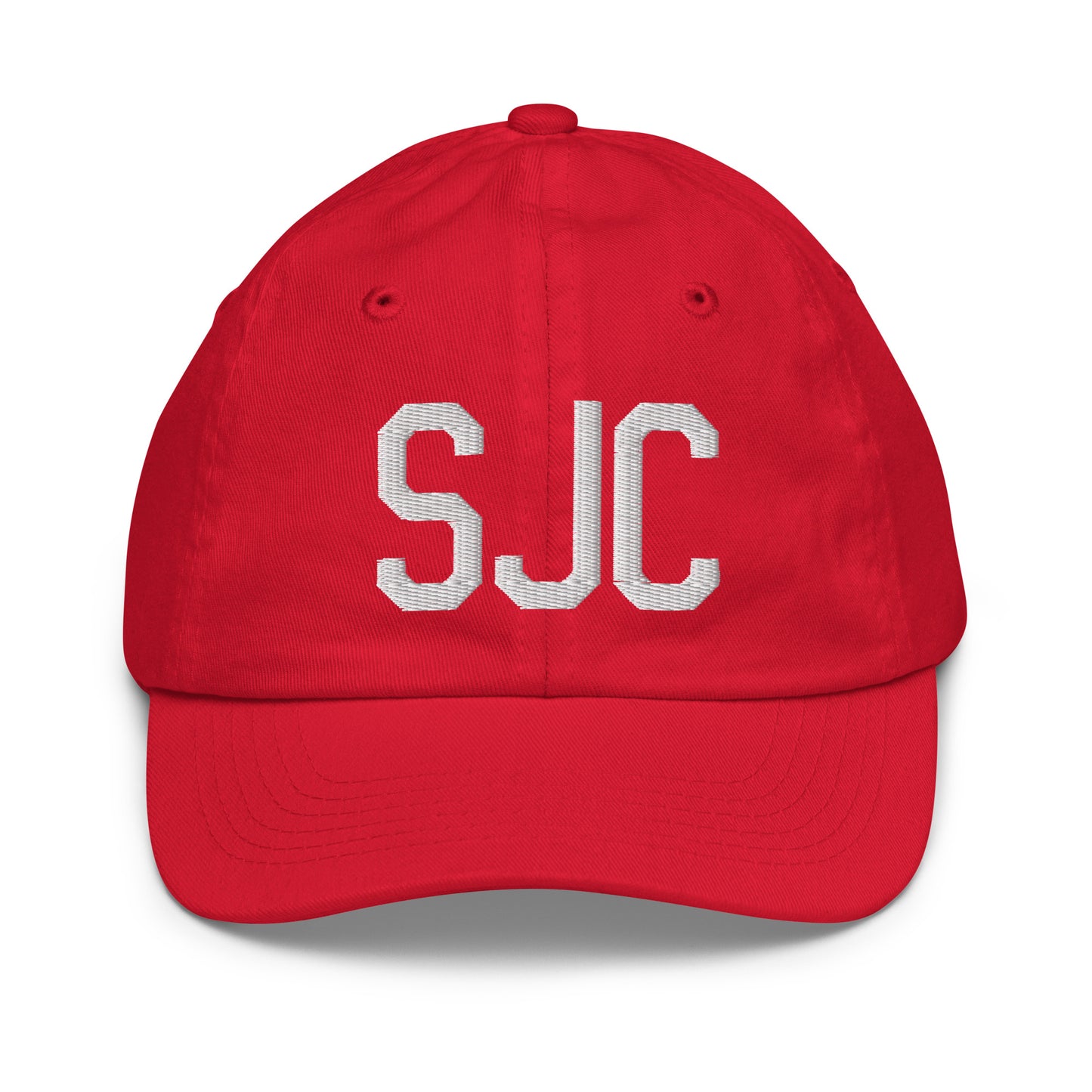 Airport Code Kid's Baseball Cap - White • SJC San Jose • YHM Designs - Image 17