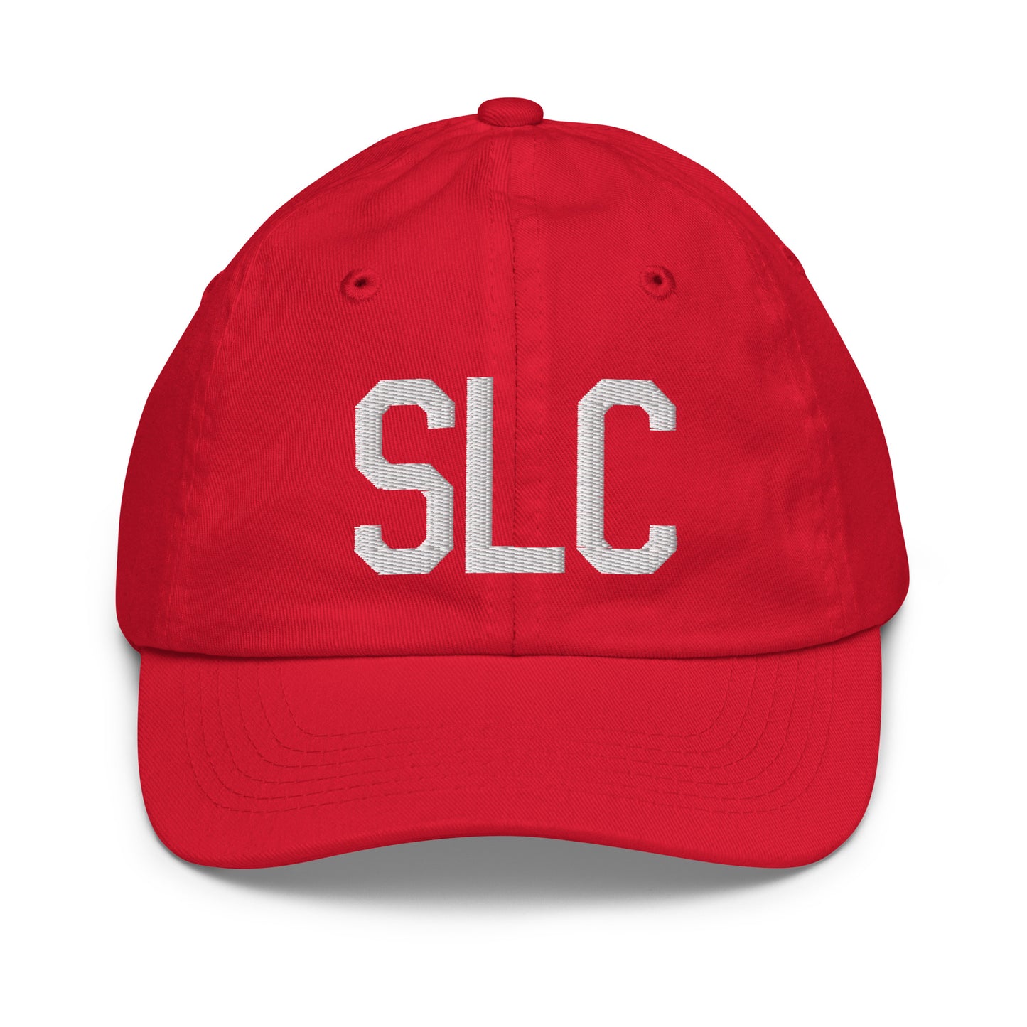 Airport Code Kid's Baseball Cap - White • SLC Salt Lake City • YHM Designs - Image 17