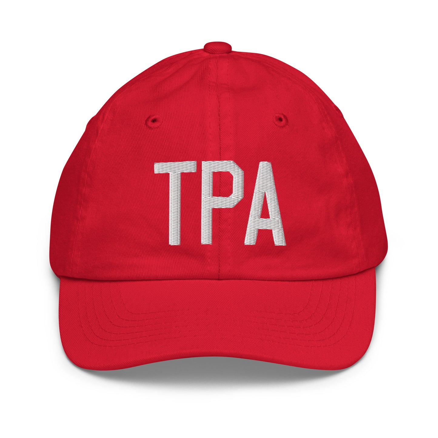 Airport Code Kid's Baseball Cap - White • TPA Tampa • YHM Designs - Image 17