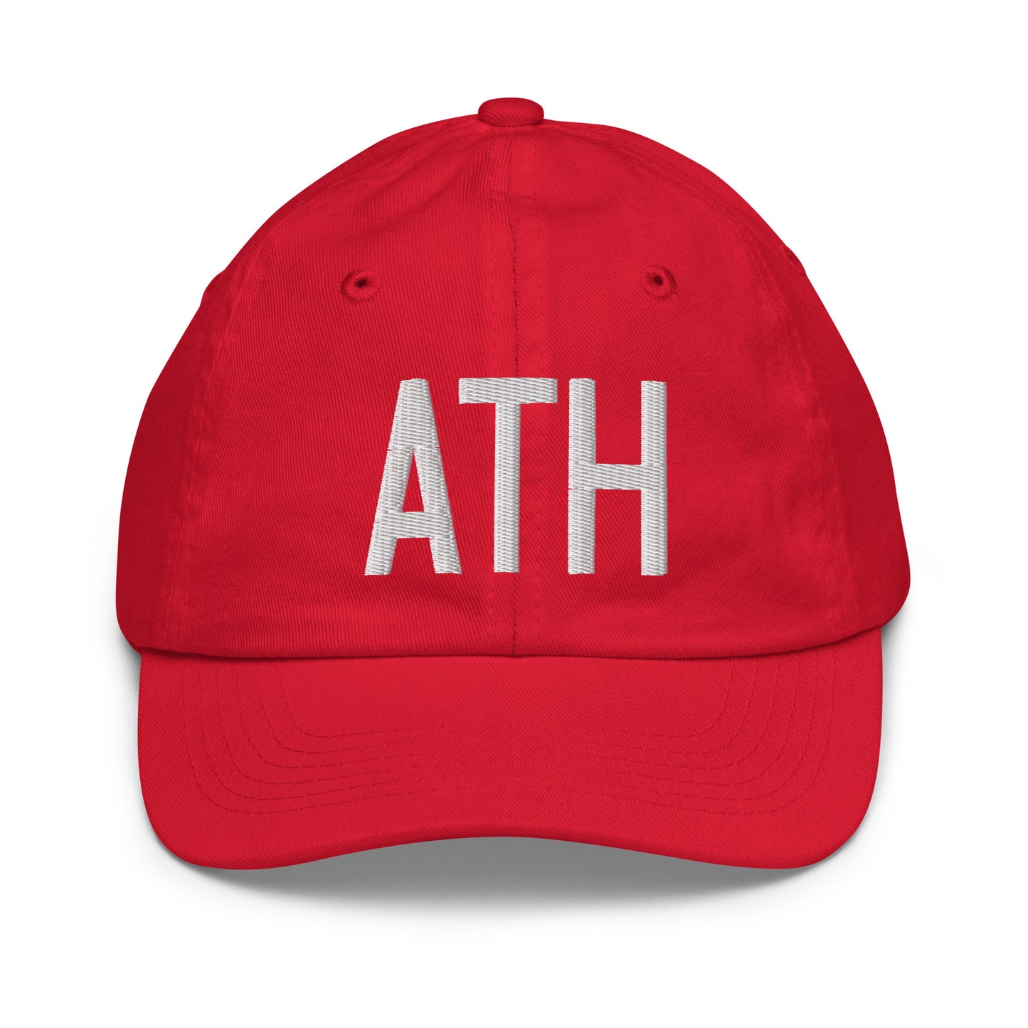 Airport Code Kid's Baseball Cap - White • ATH Athens • YHM Designs - Image 17