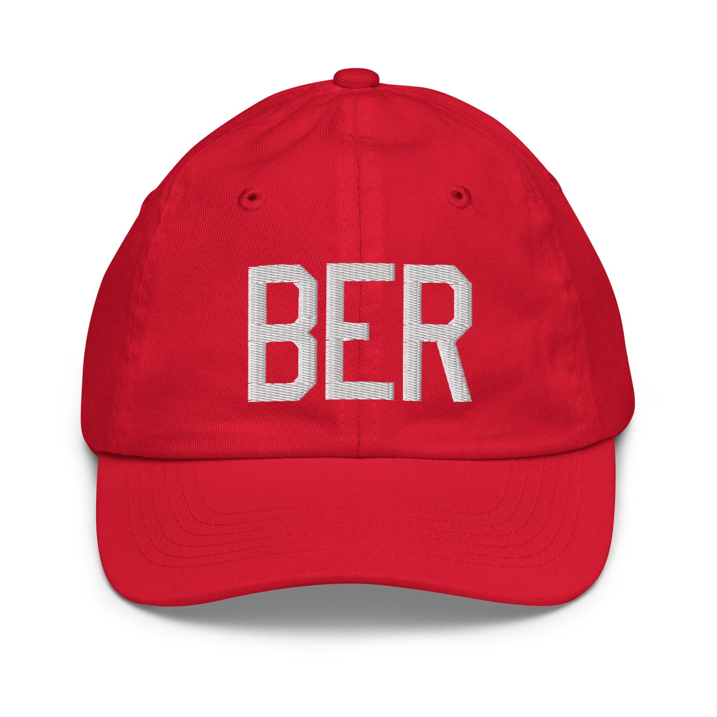 Airport Code Kid's Baseball Cap - White • BER Berlin • YHM Designs - Image 17