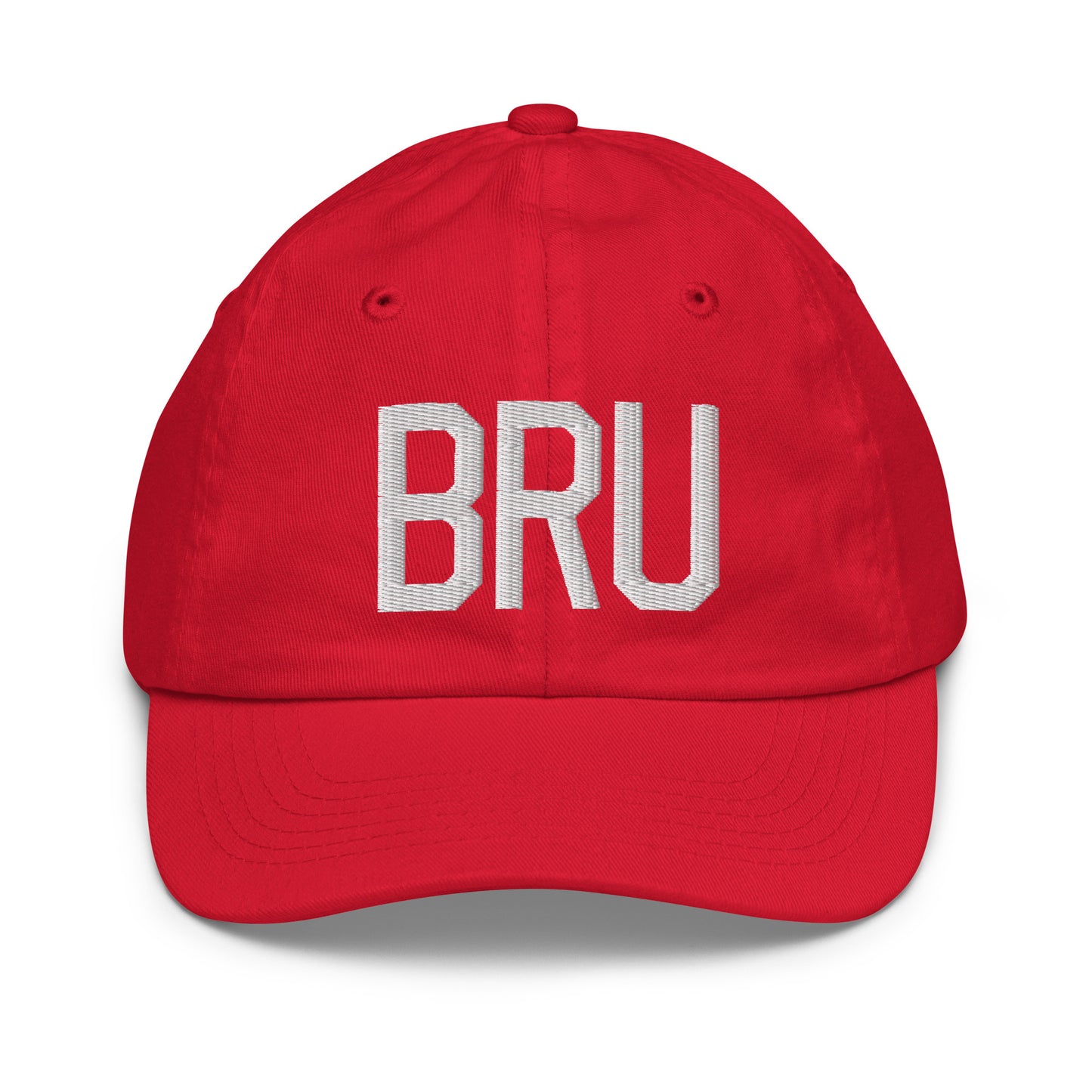 Airport Code Kid's Baseball Cap - White • BRU Brussels • YHM Designs - Image 17