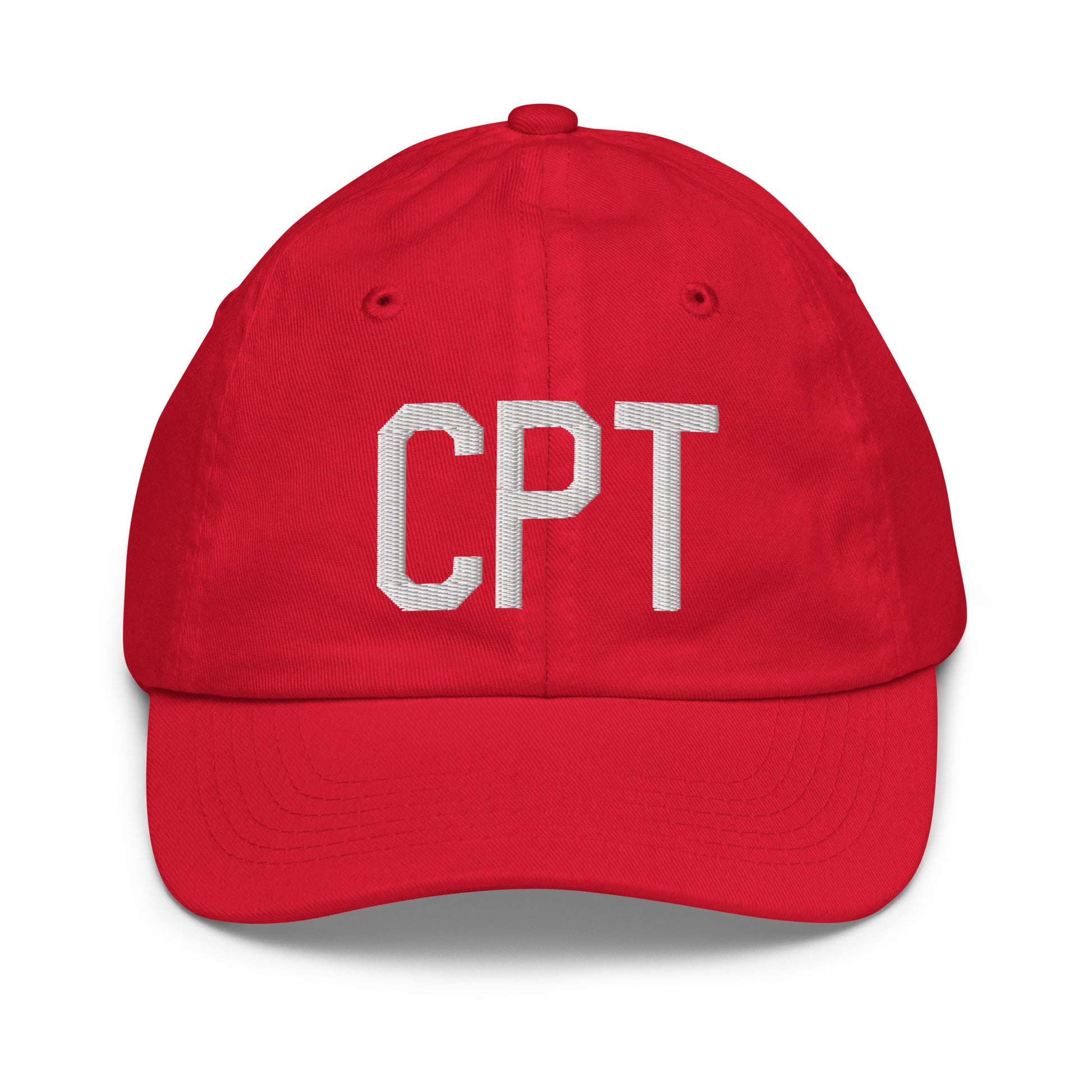Airport Code Kid's Baseball Cap - White • CPT Cape Town • YHM Designs - Image 17