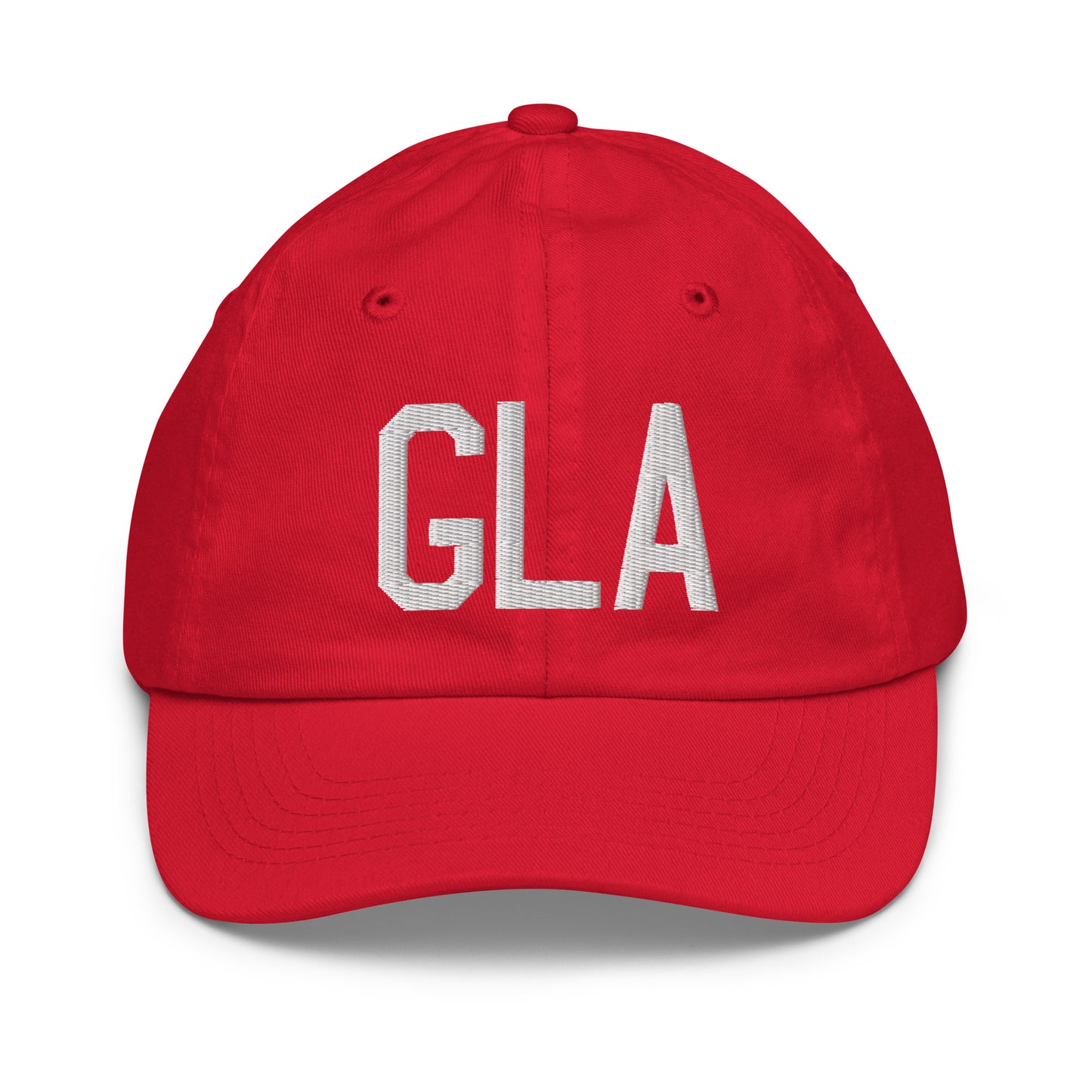 Airport Code Kid's Baseball Cap - White • GLA Glasgow • YHM Designs - Image 17