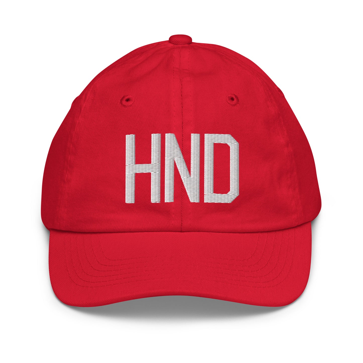 Airport Code Kid's Baseball Cap - White • HND Tokyo • YHM Designs - Image 17