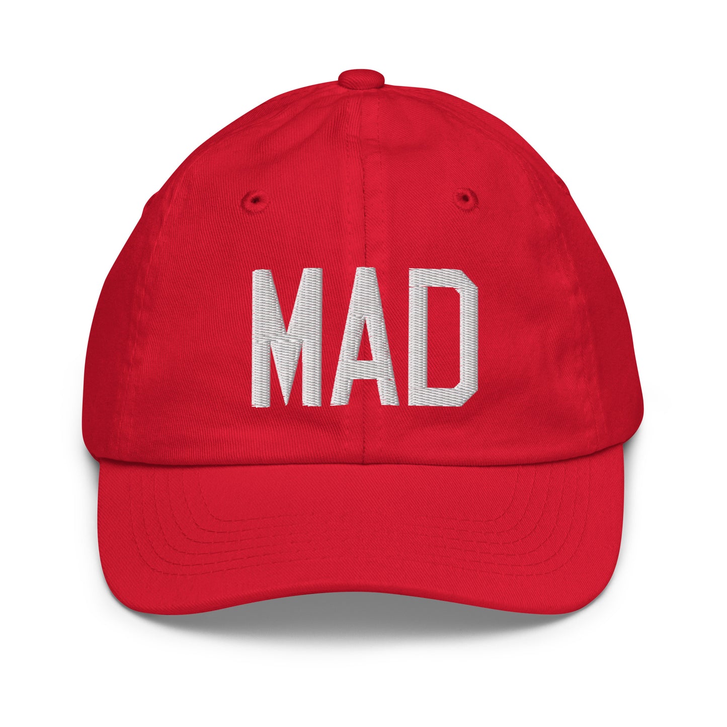 Airport Code Kid's Baseball Cap - White • MAD Madrid • YHM Designs - Image 17