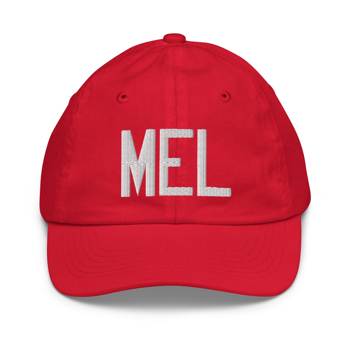 Airport Code Kid's Baseball Cap - White • MEL Melbourne • YHM Designs - Image 17