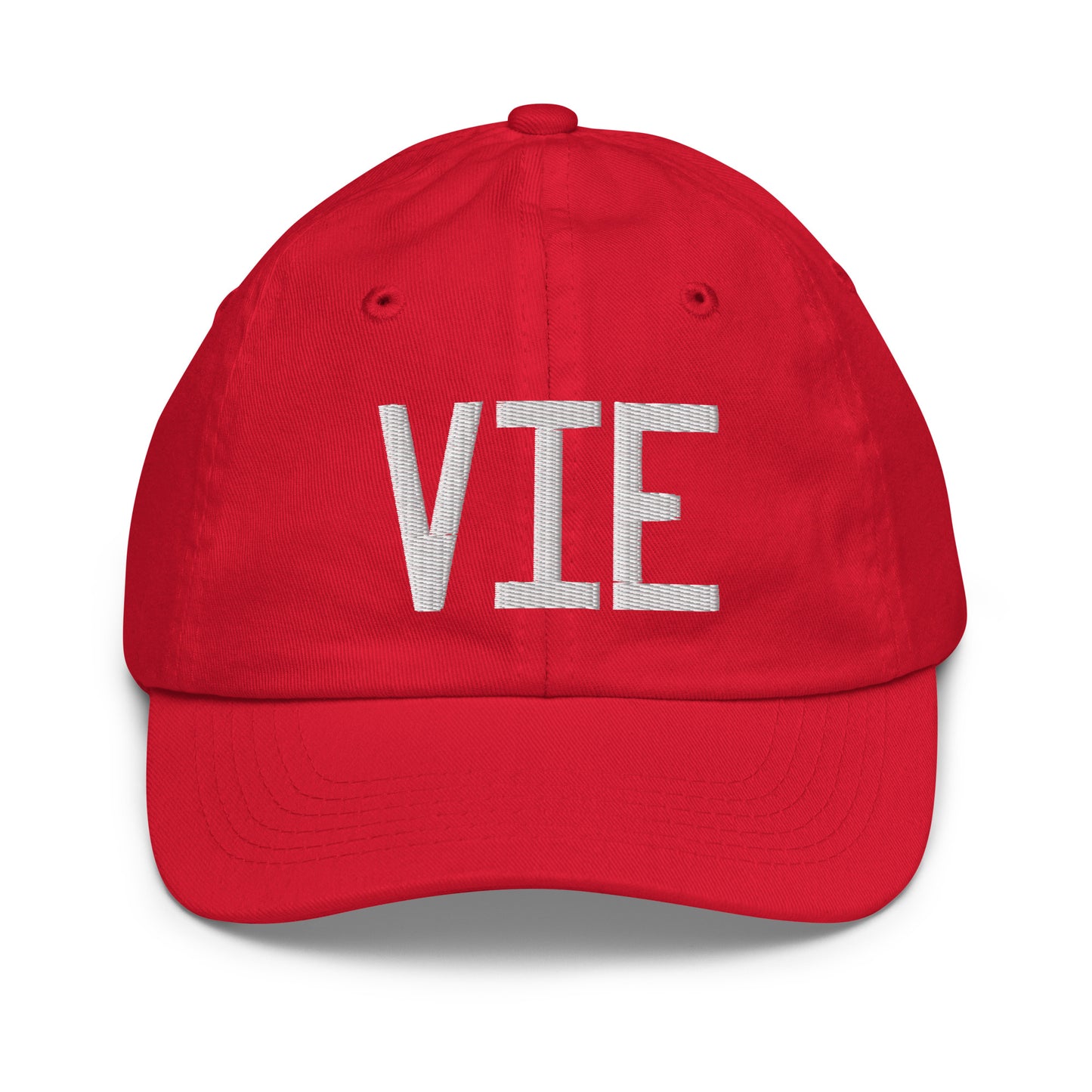 Airport Code Kid's Baseball Cap - White • VIE Vienna • YHM Designs - Image 17