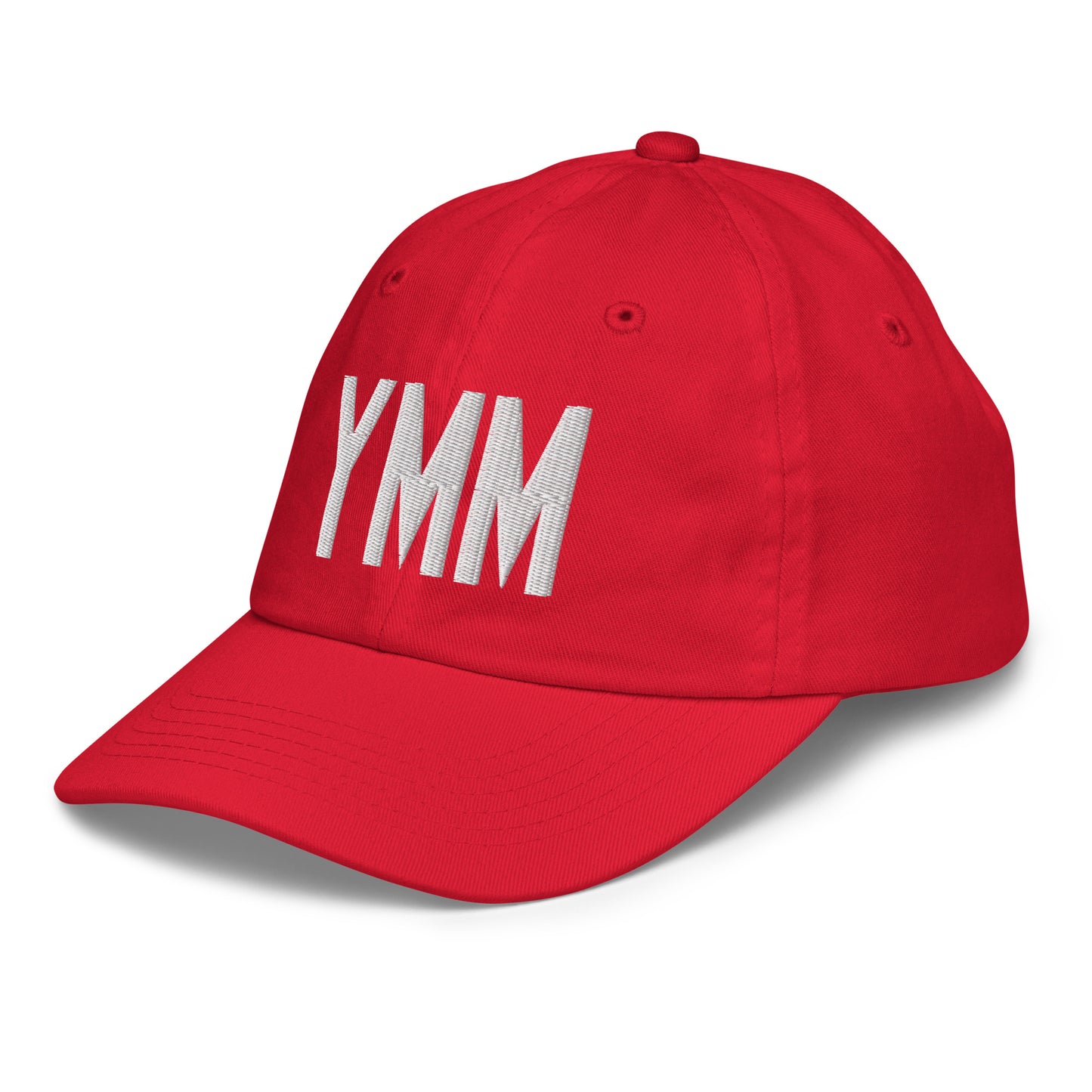 Airport Code Kid's Baseball Cap - White • YMM Fort McMurray • YHM Designs - Image 19