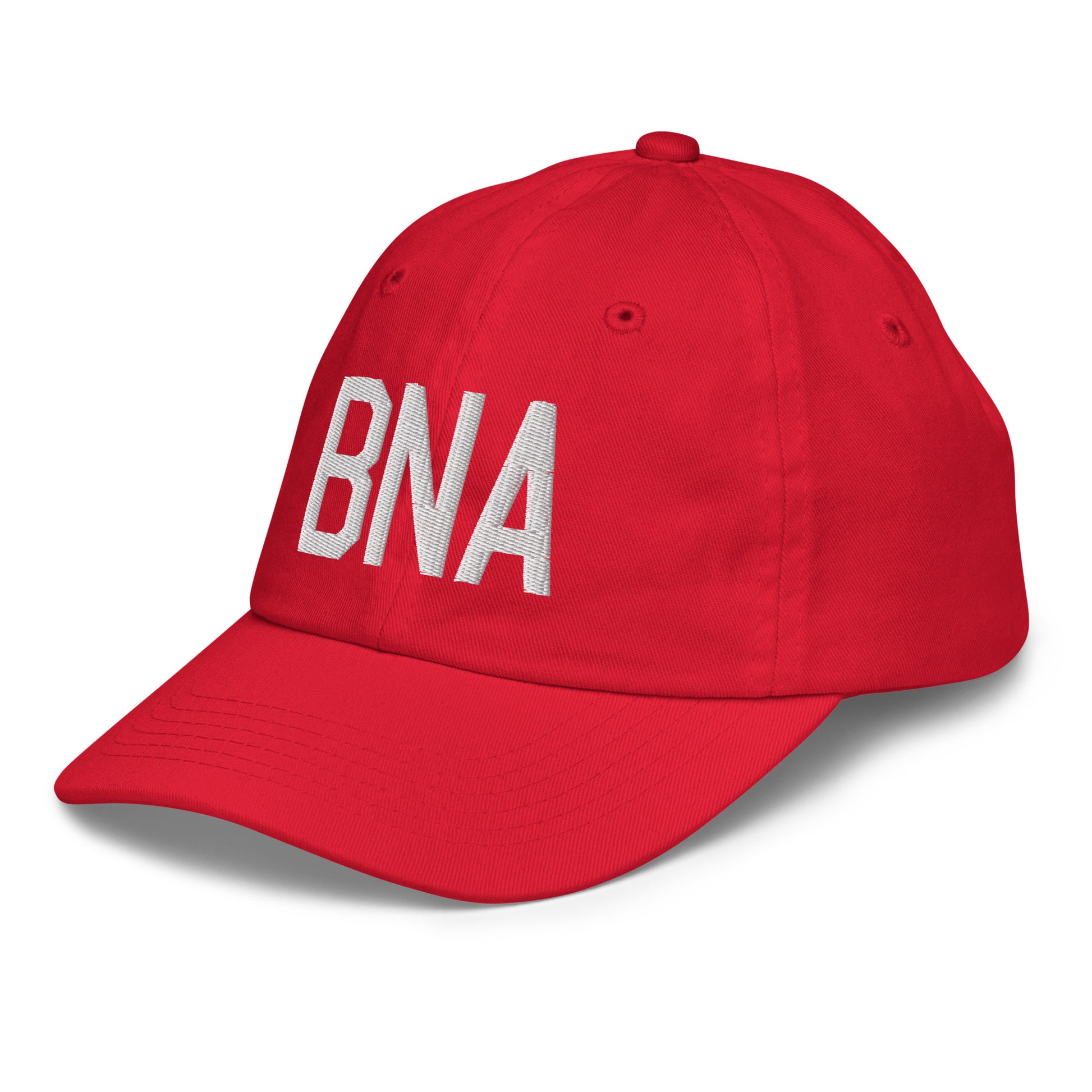 Airport Code Kid's Baseball Cap - White • BNA Nashville • YHM Designs - Image 19
