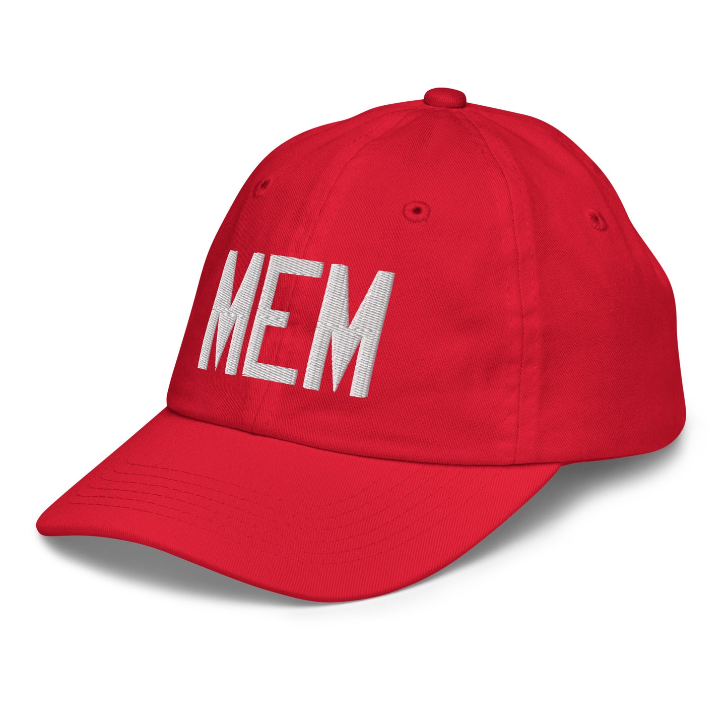 Airport Code Kid's Baseball Cap - White • MEM Memphis • YHM Designs - Image 19