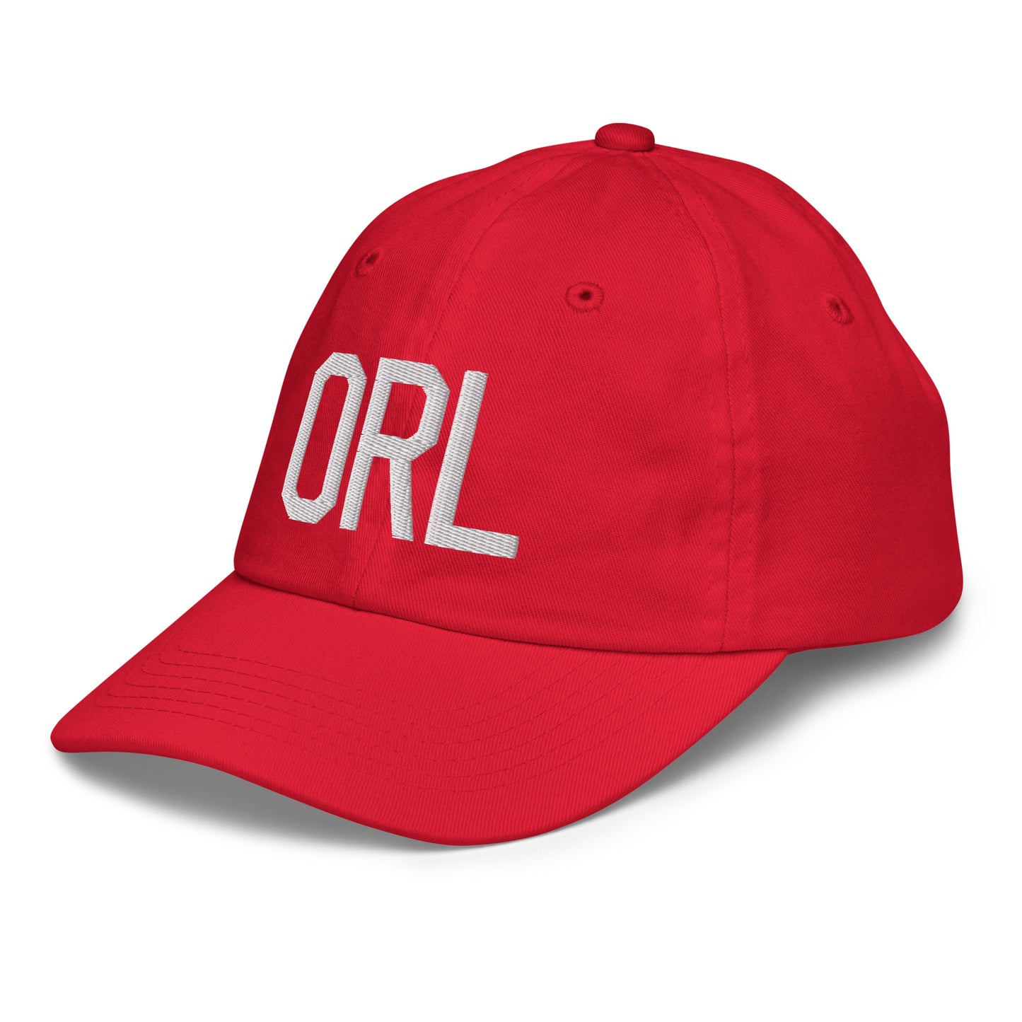 Airport Code Kid's Baseball Cap - White • ORL Orlando • YHM Designs - Image 19