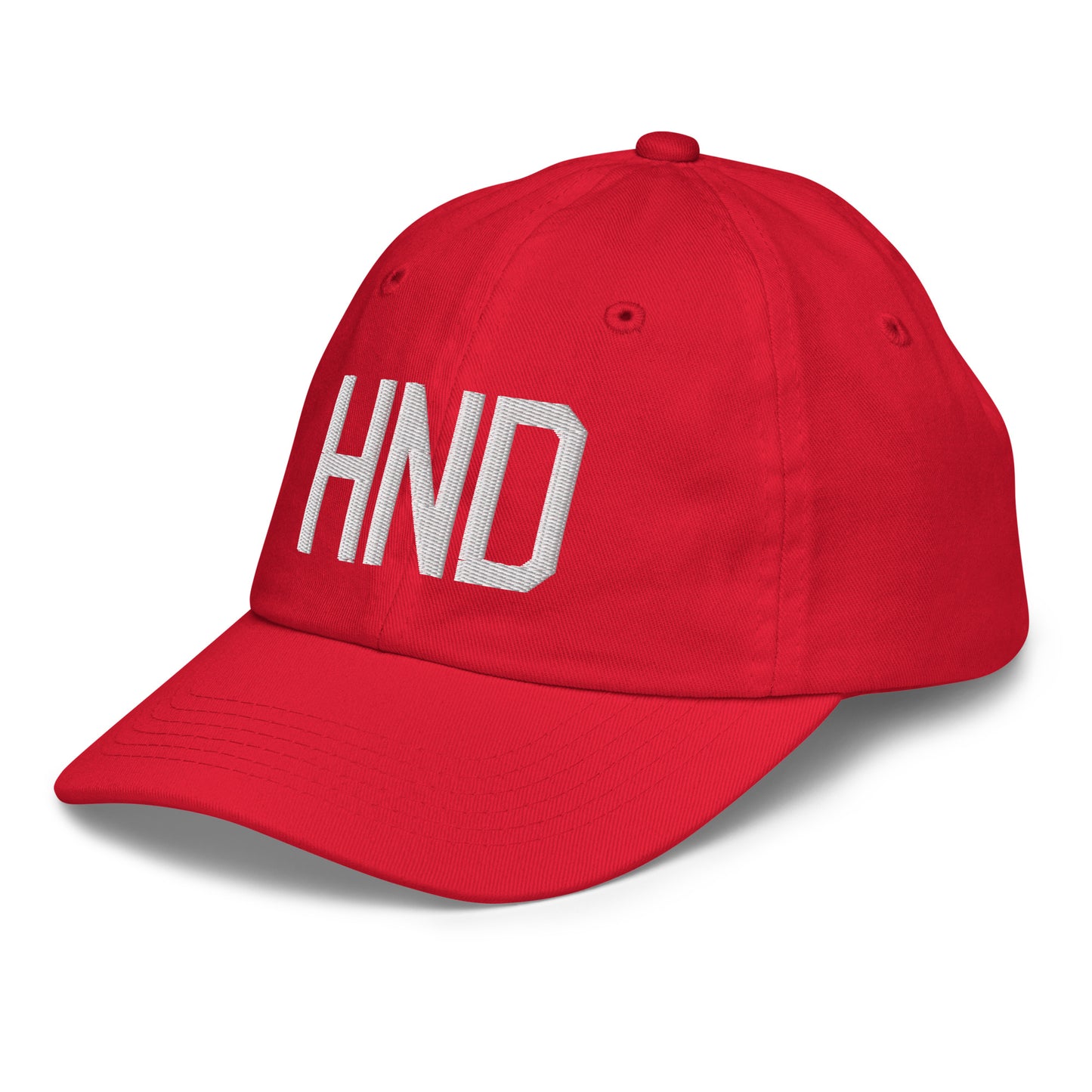 Airport Code Kid's Baseball Cap - White • HND Tokyo • YHM Designs - Image 19