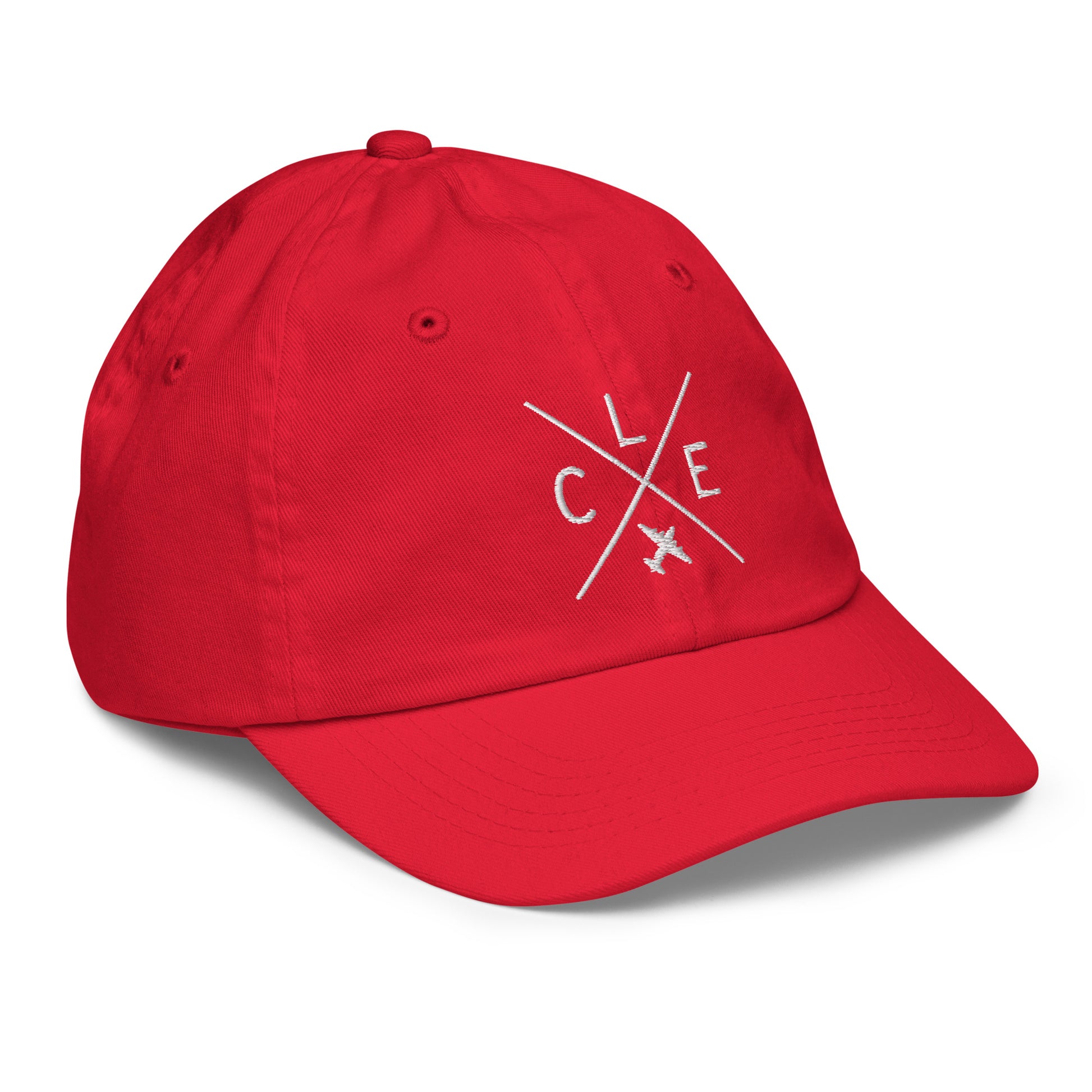 Crossed-X Kid's Baseball Cap - White • CLE Cleveland • YHM Designs - Image 18