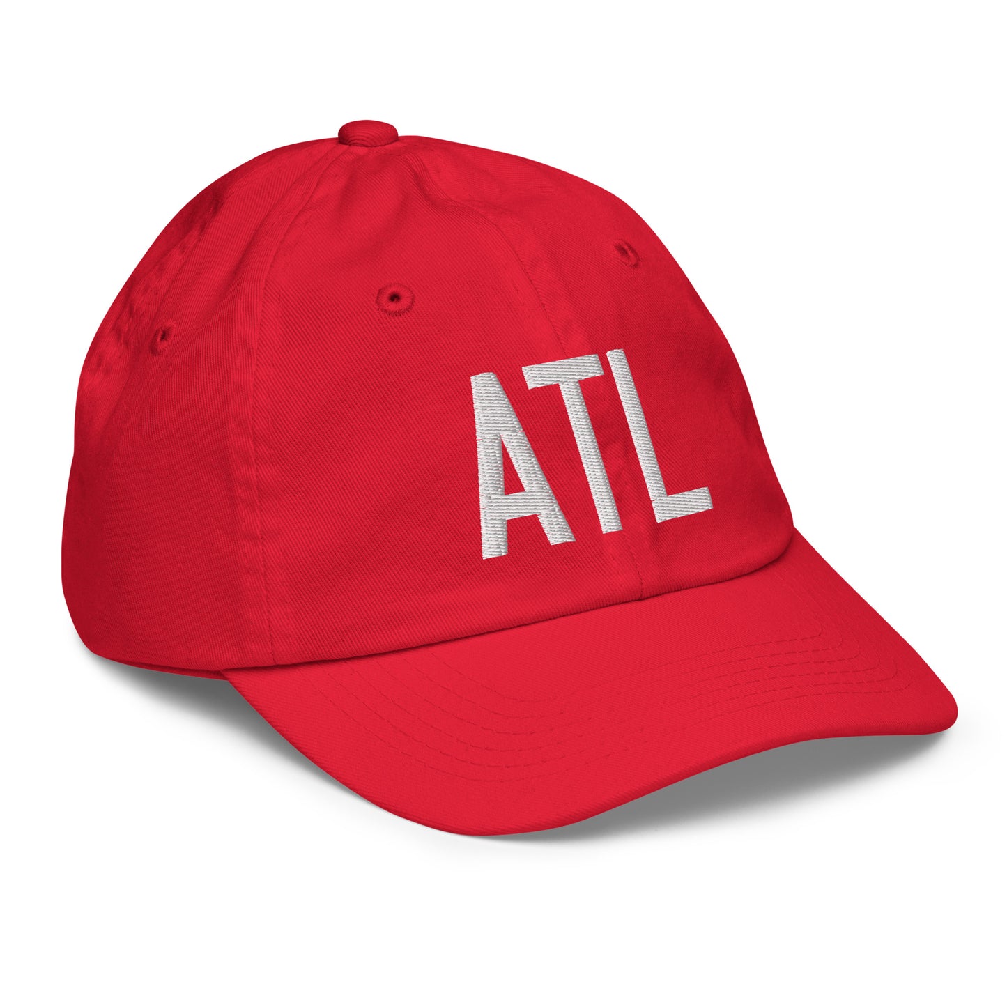 Airport Code Kid's Baseball Cap - White • ATL Atlanta • YHM Designs - Image 18