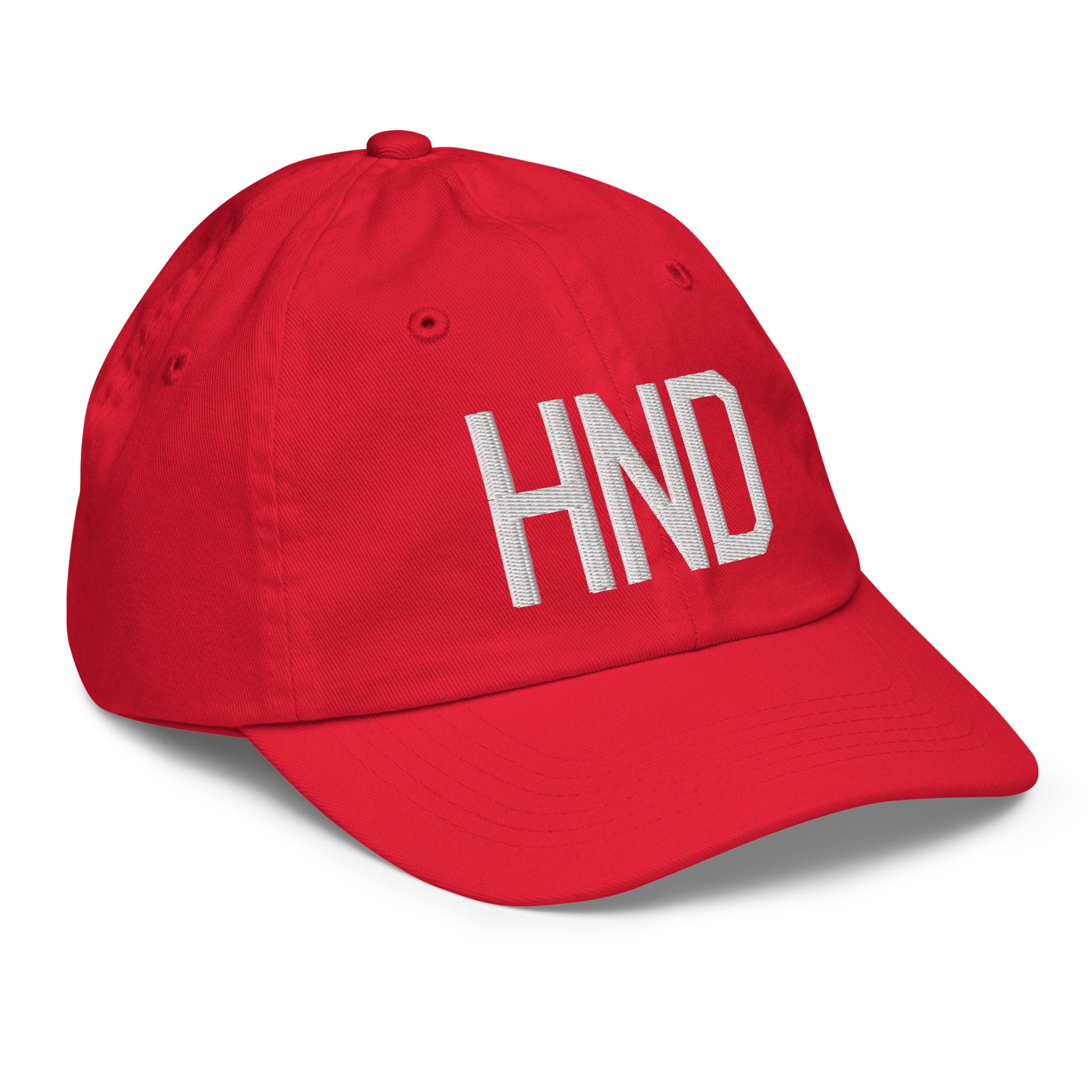 Airport Code Kid's Baseball Cap - White • HND Tokyo • YHM Designs - Image 18