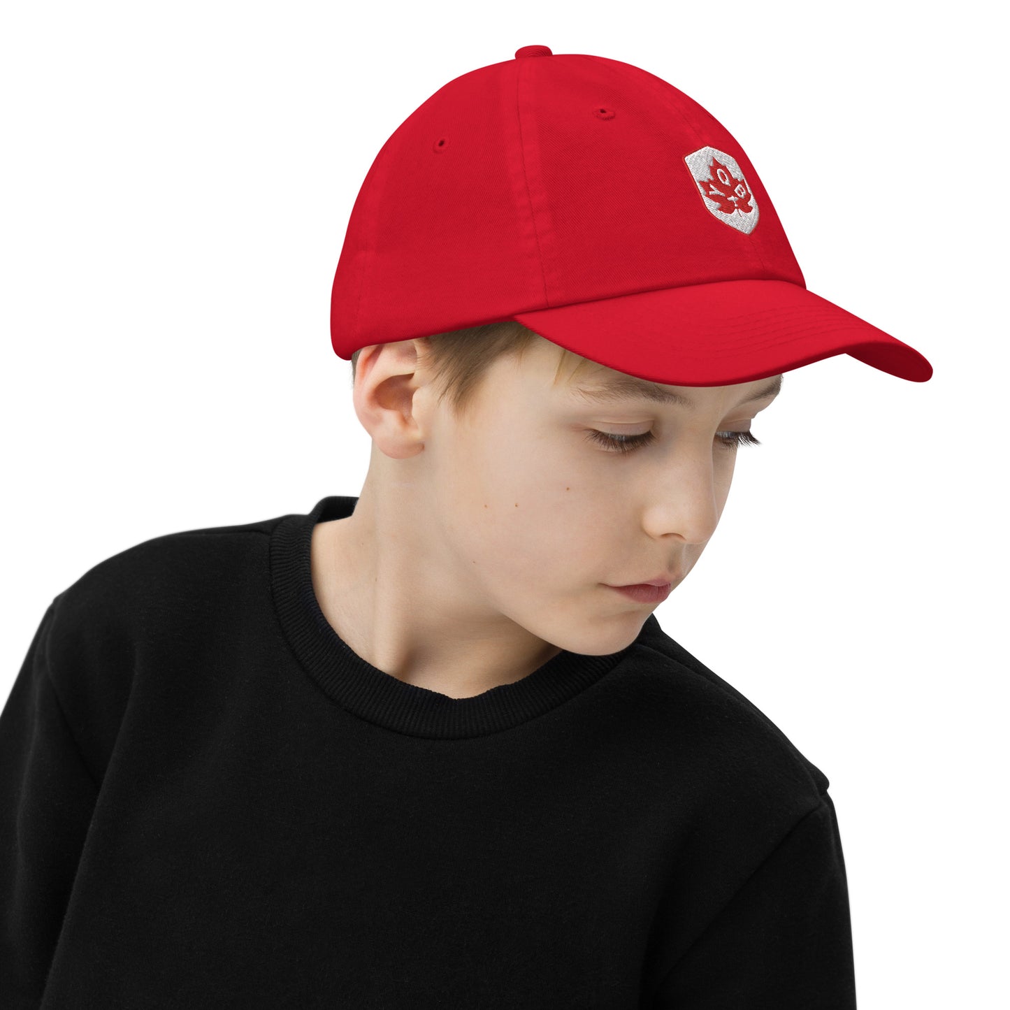 Maple Leaf Kid's Cap - Red/White • YQB Quebec City • YHM Designs - Image 08