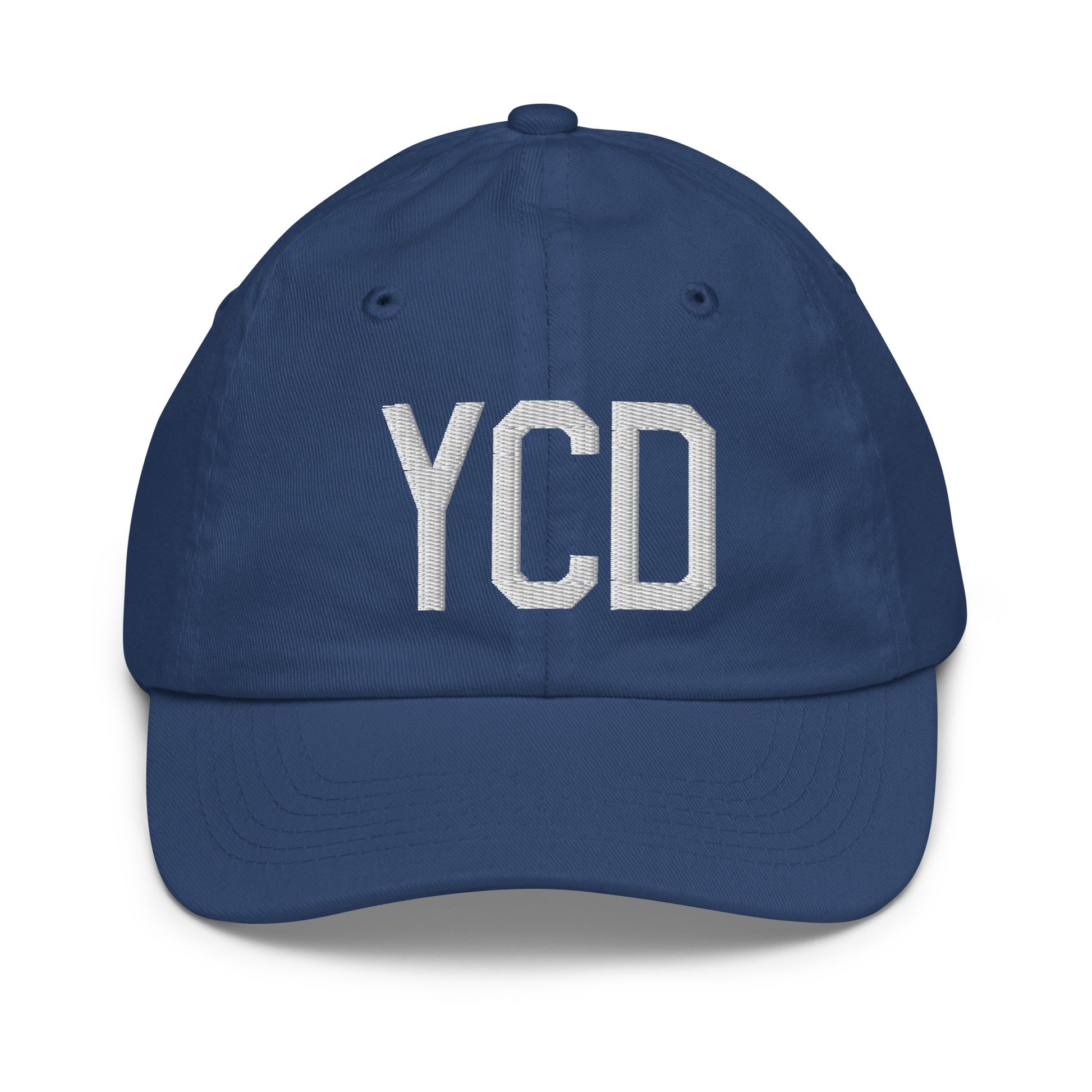 Airport Code Kid's Baseball Cap - White • YCD Nanaimo • YHM Designs - Image 20