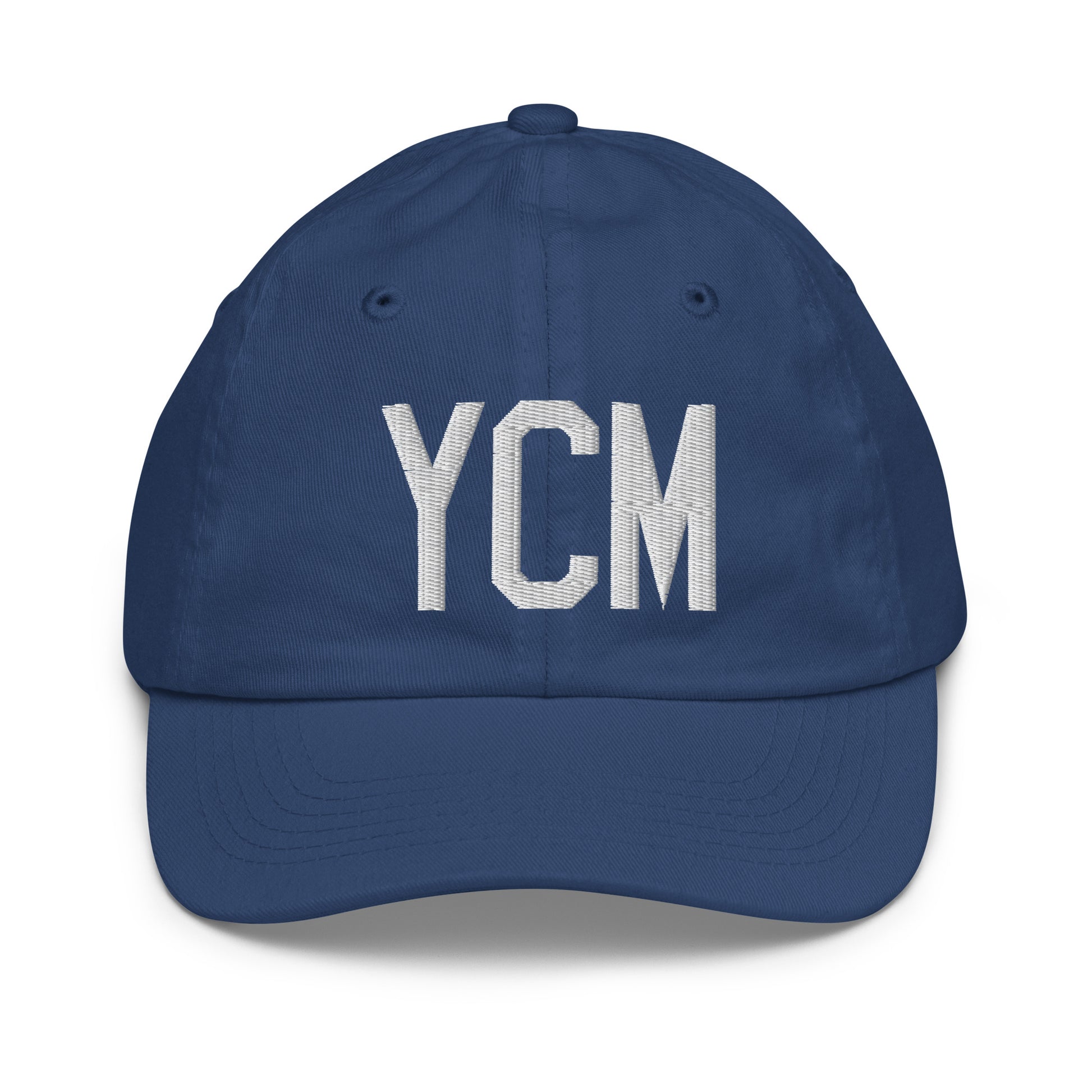 Airport Code Kid's Baseball Cap - White • YCM St. Catharines • YHM Designs - Image 20