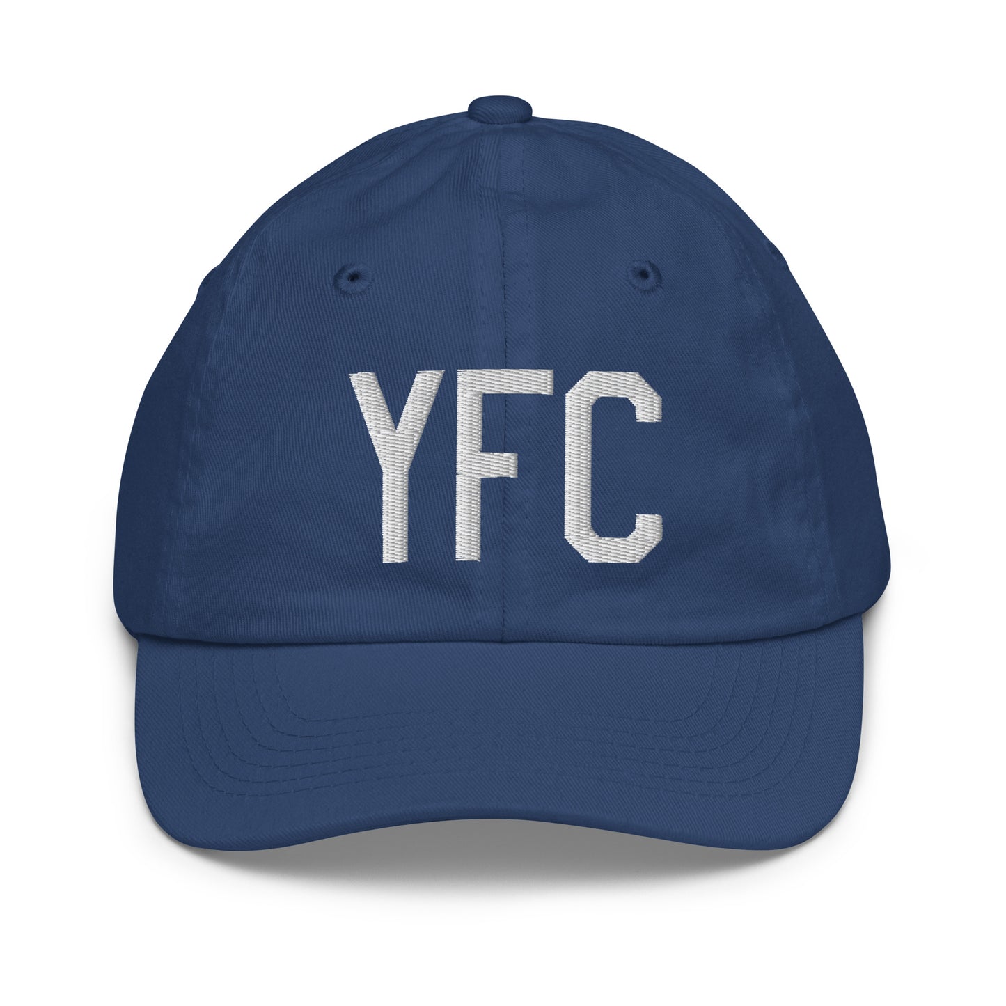 Airport Code Kid's Baseball Cap - White • YFC Fredericton • YHM Designs - Image 20