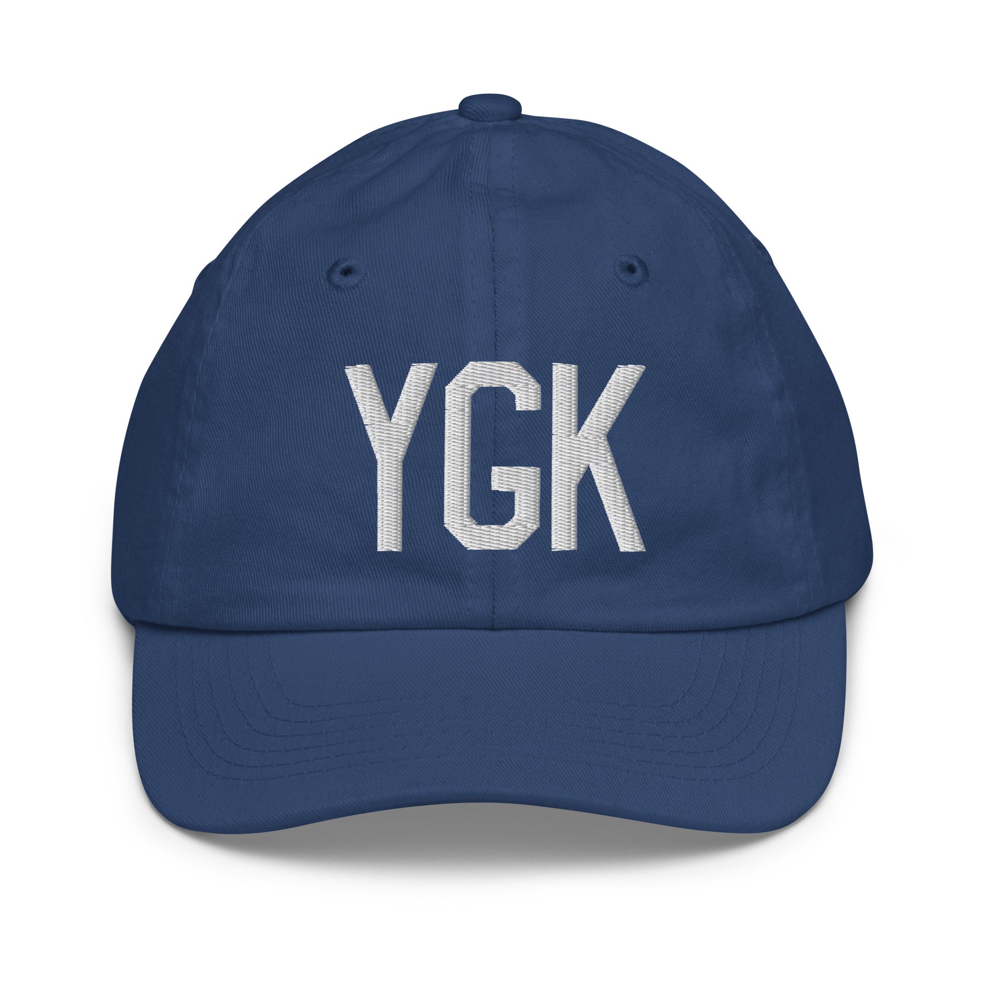 Airport Code Kid's Baseball Cap - White • YGK Kingston • YHM Designs - Image 20