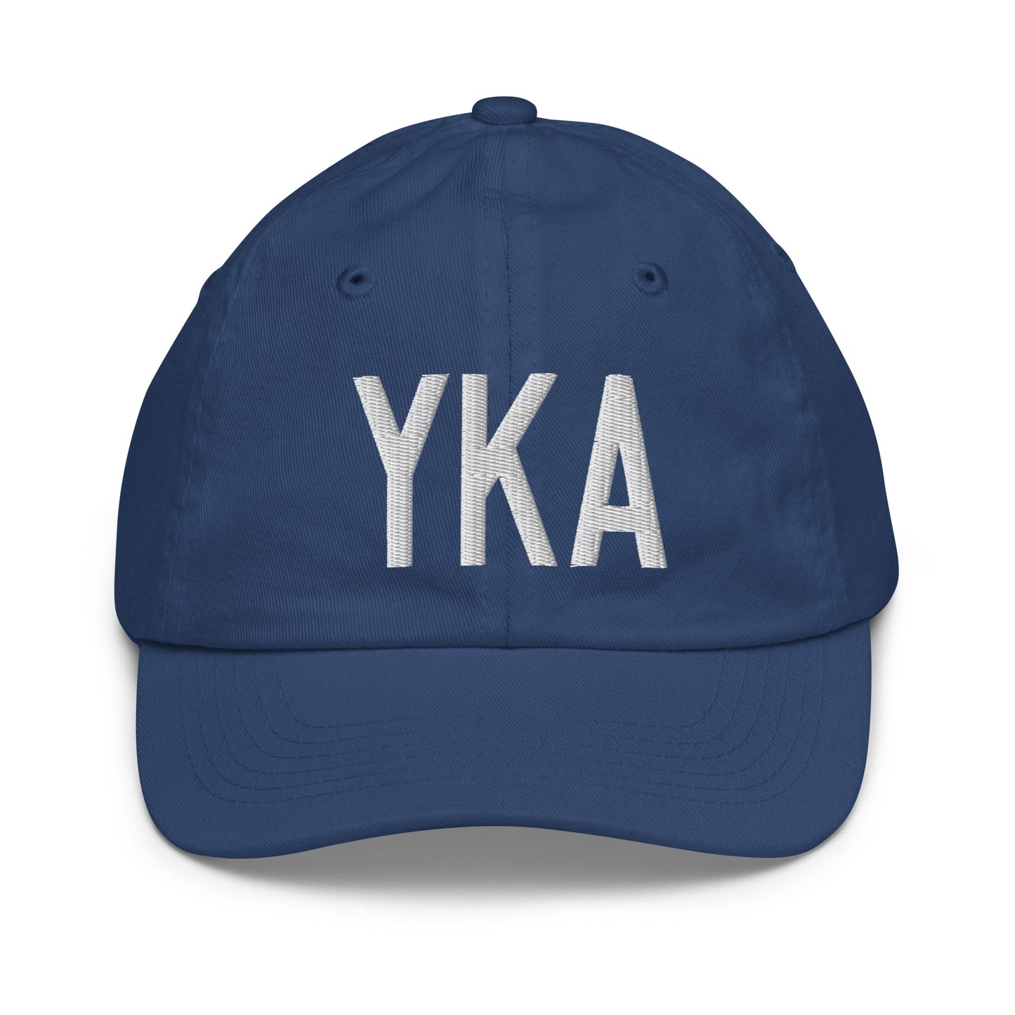Airport Code Kid's Baseball Cap - White • YKA Kamloops • YHM Designs - Image 20