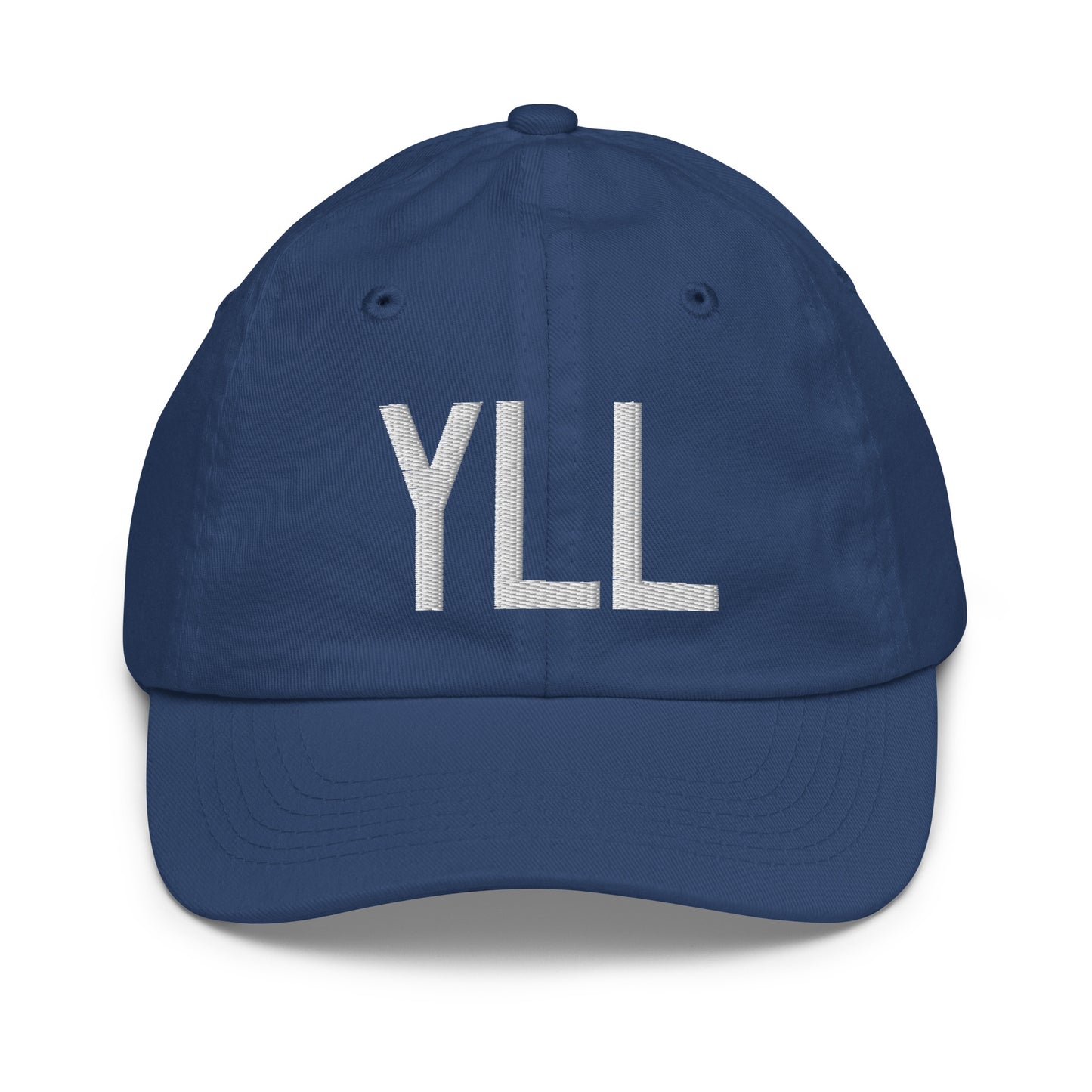 Airport Code Kid's Baseball Cap - White • YLL Lloydminster • YHM Designs - Image 20