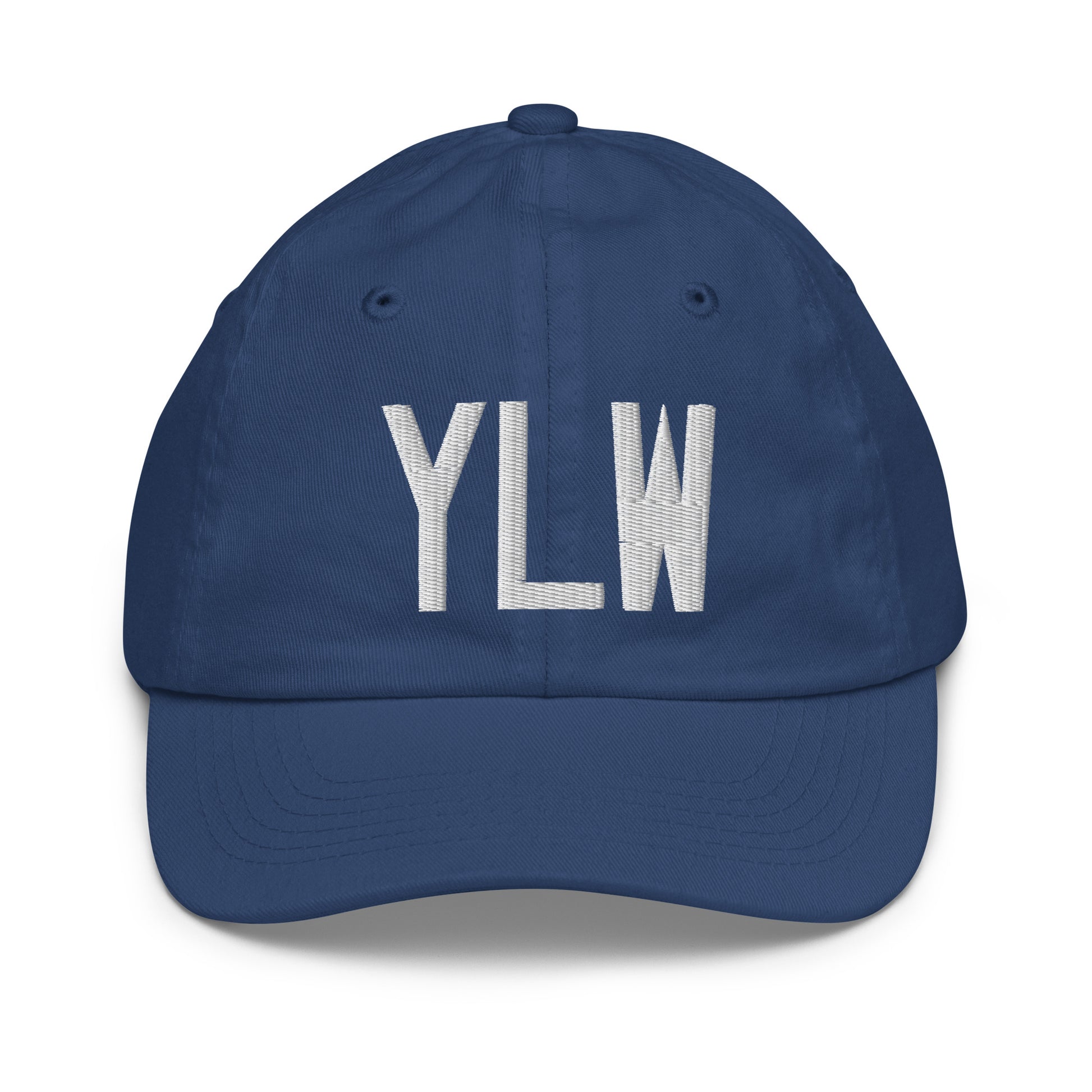 Airport Code Kid's Baseball Cap - White • YLW Kelowna • YHM Designs - Image 20
