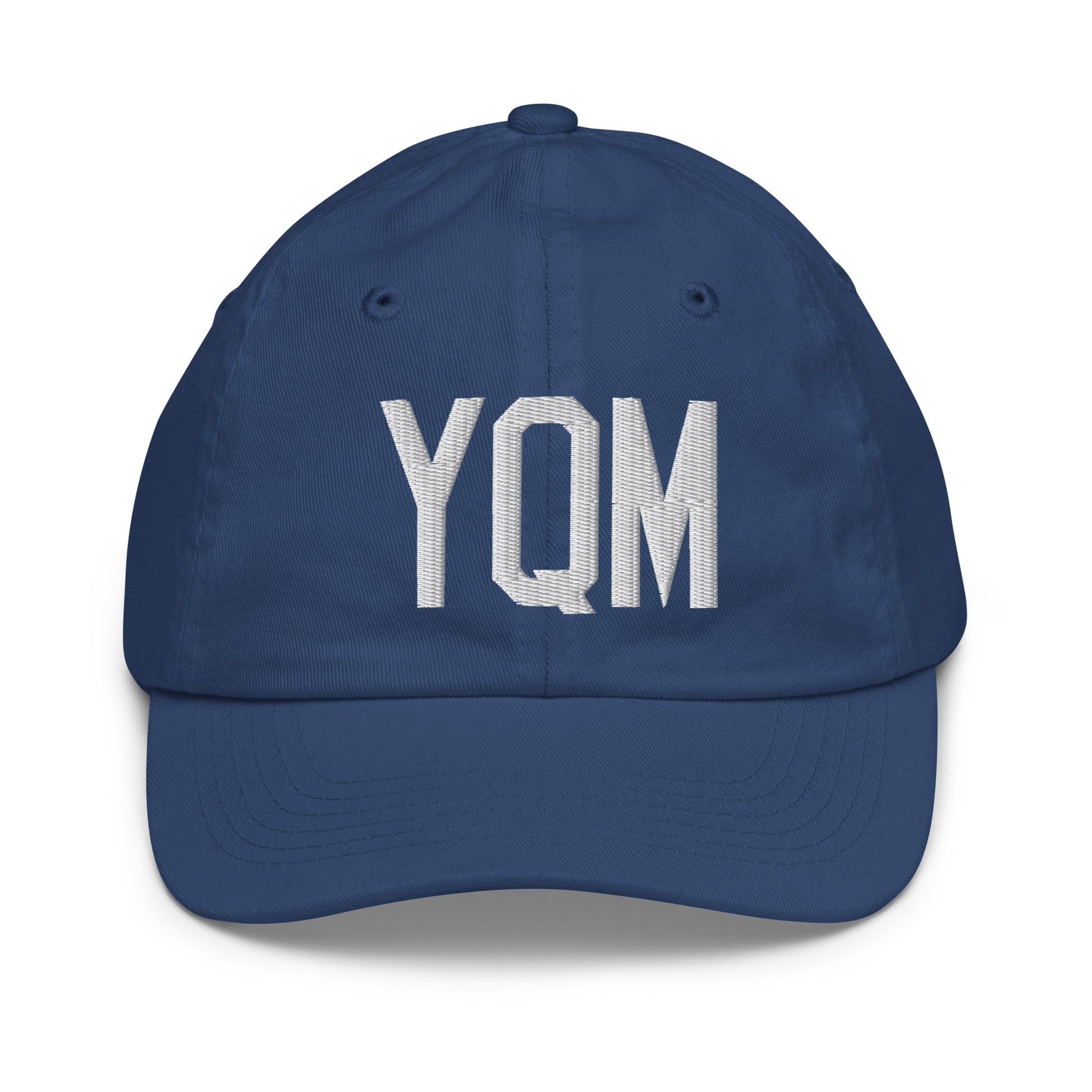 Airport Code Kid's Baseball Cap - White • YQM Moncton • YHM Designs - Image 20