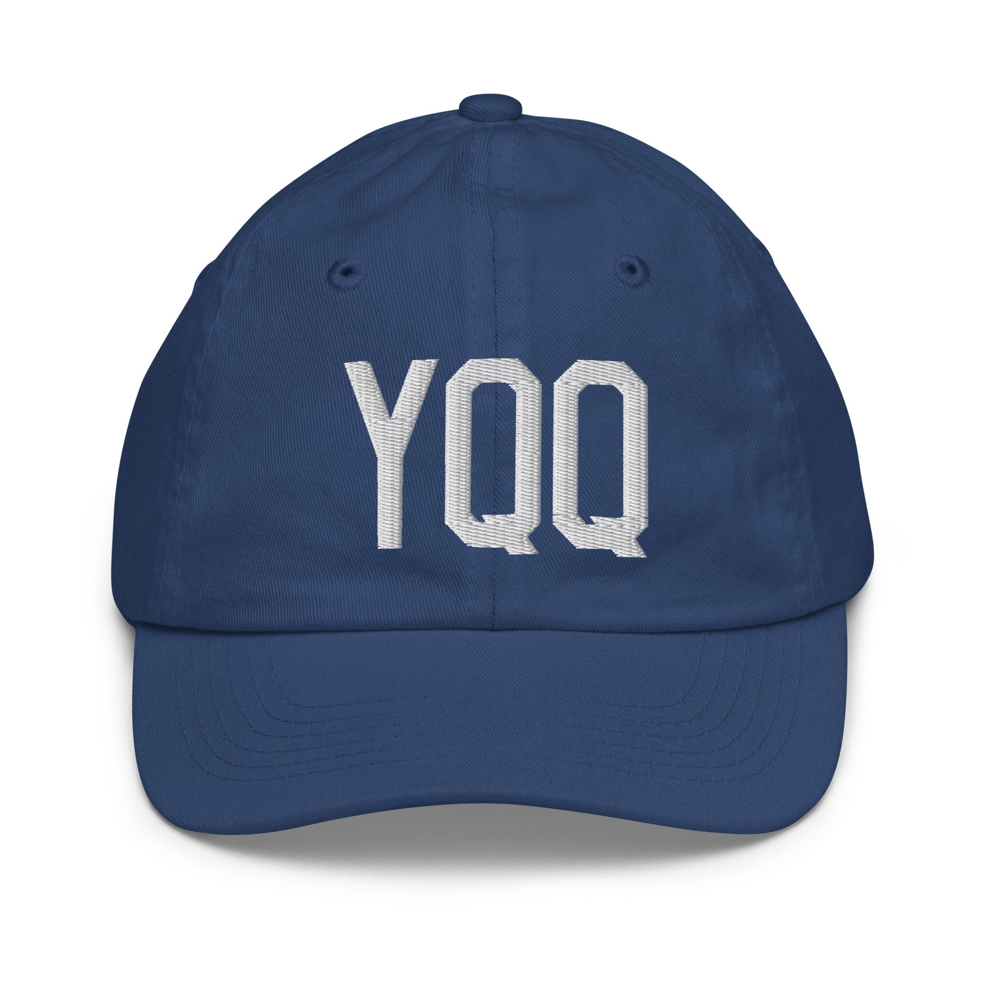 Airport Code Kid's Baseball Cap - White • YQQ Comox • YHM Designs - Image 20