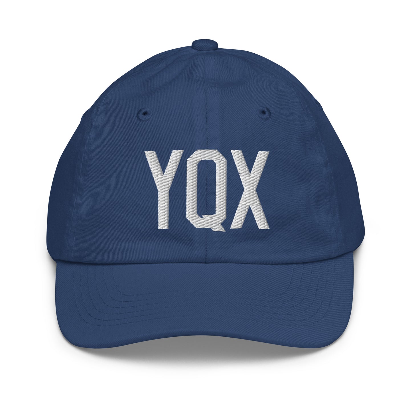 Airport Code Kid's Baseball Cap - White • YQX Gander • YHM Designs - Image 20