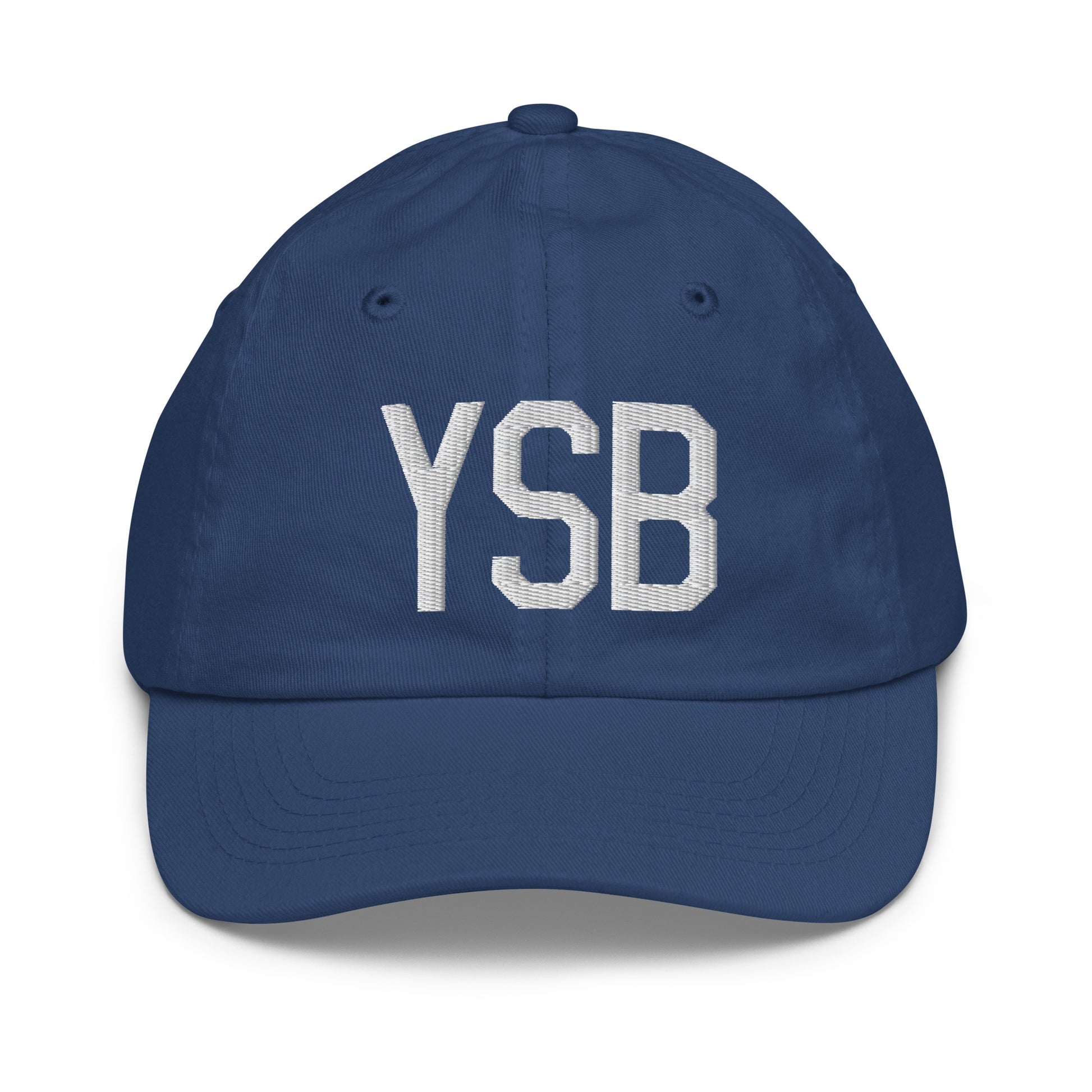 Airport Code Kid's Baseball Cap - White • YSB Sudbury • YHM Designs - Image 20